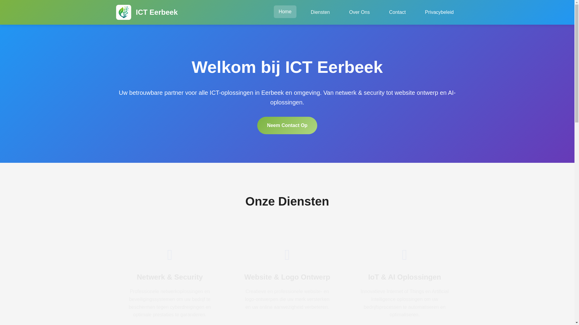 website screenshot of https://ict-eerbeek.nl/