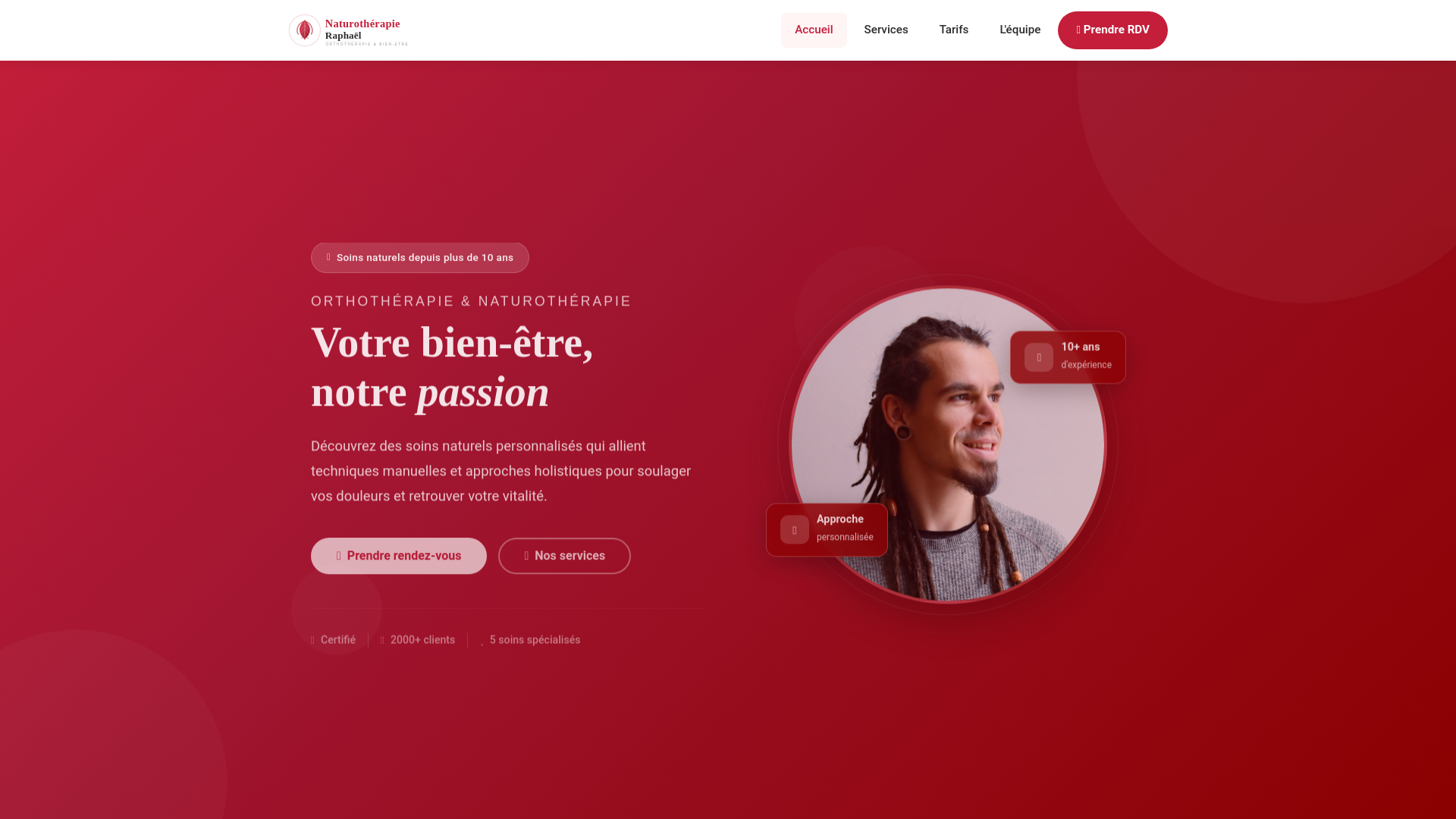 website screenshot of https://naturotherapieraphael.com/