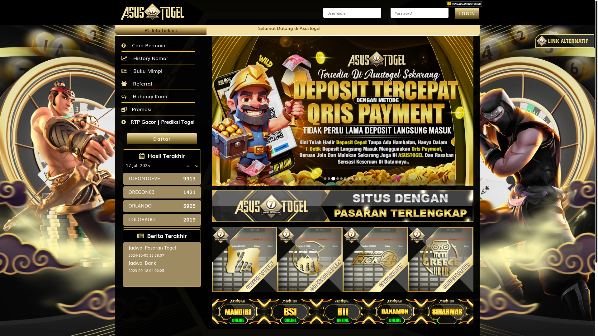 website screenshot of https://terang822.store/
