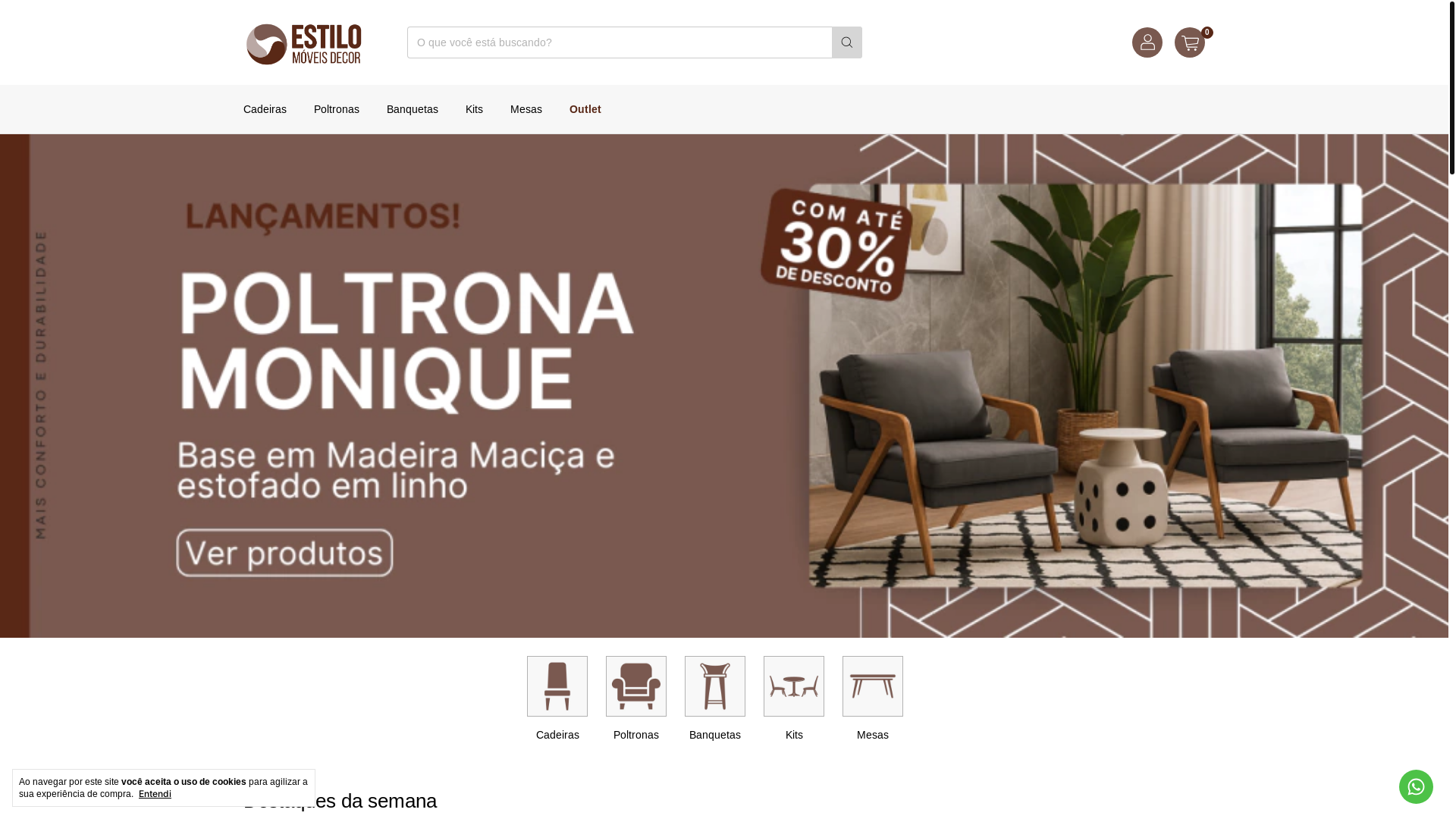 website screenshot of https://estilomoveisdecor.com.br/