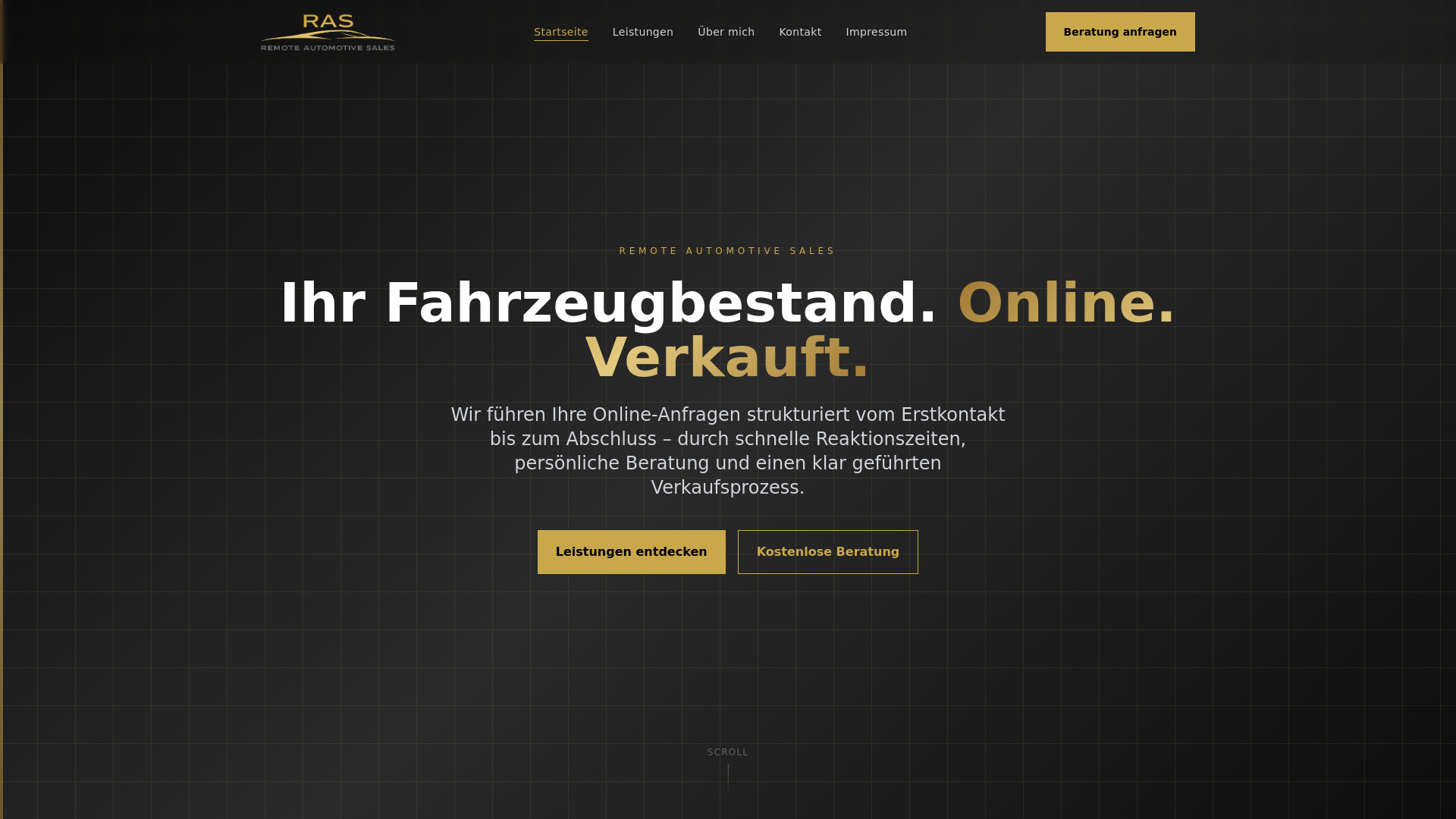 website screenshot of https://remote-automotive-sales.de