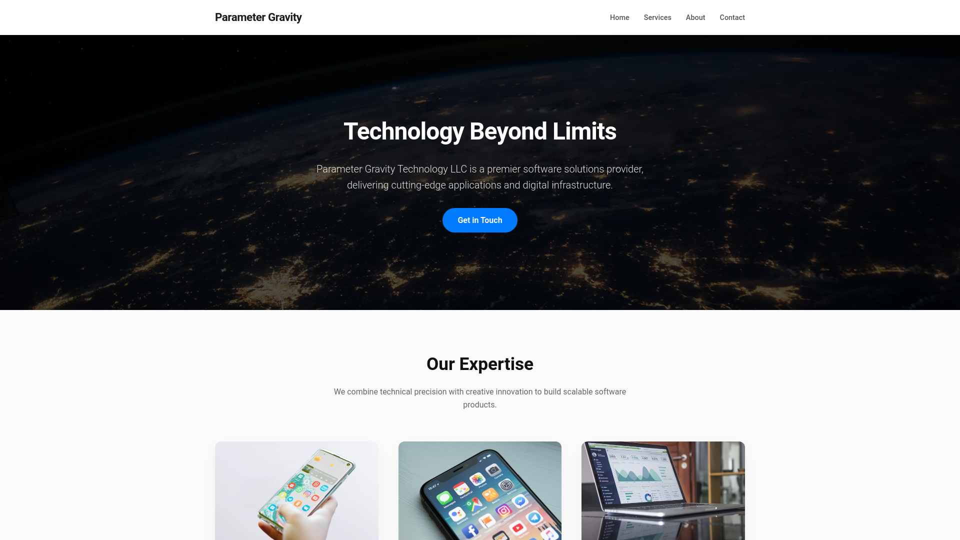 website screenshot of https://parameter-gravity.top/
