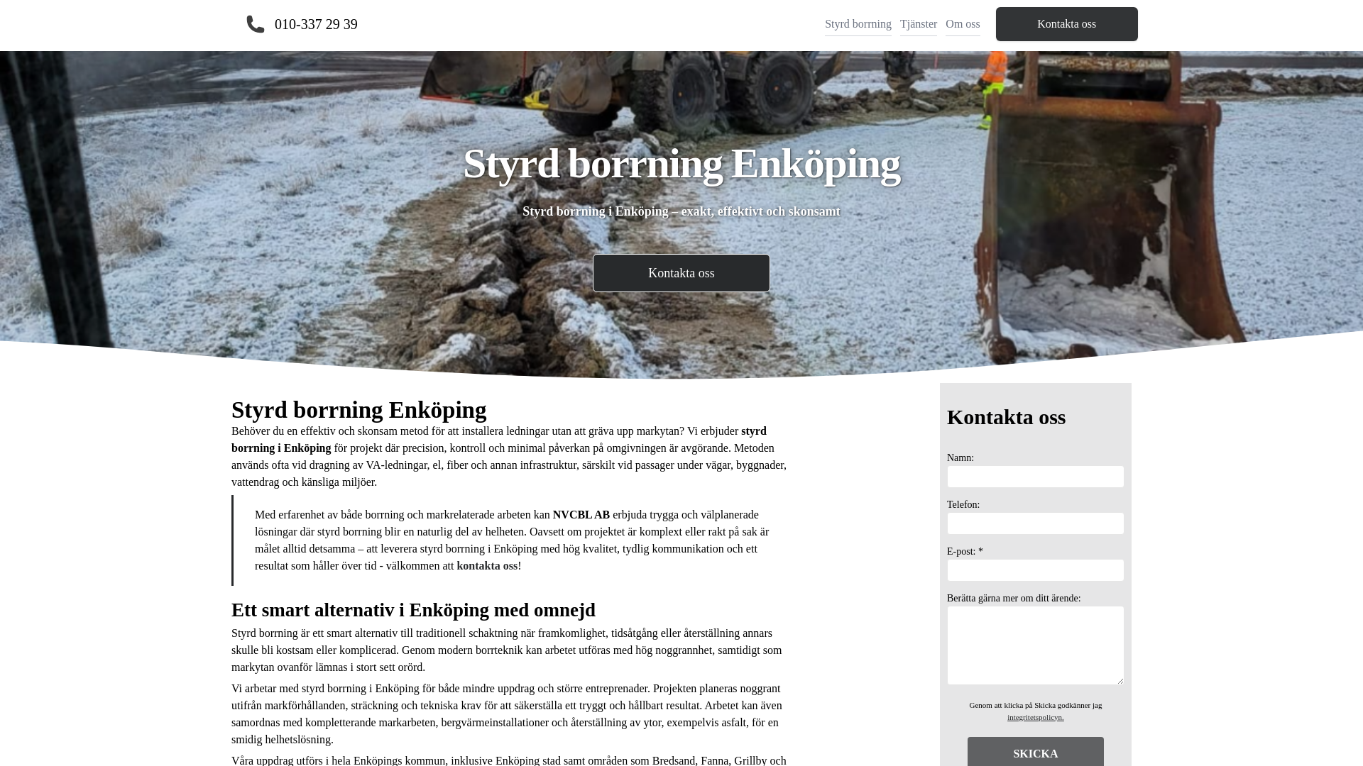 website screenshot of https://styrdborrningenkoping.se