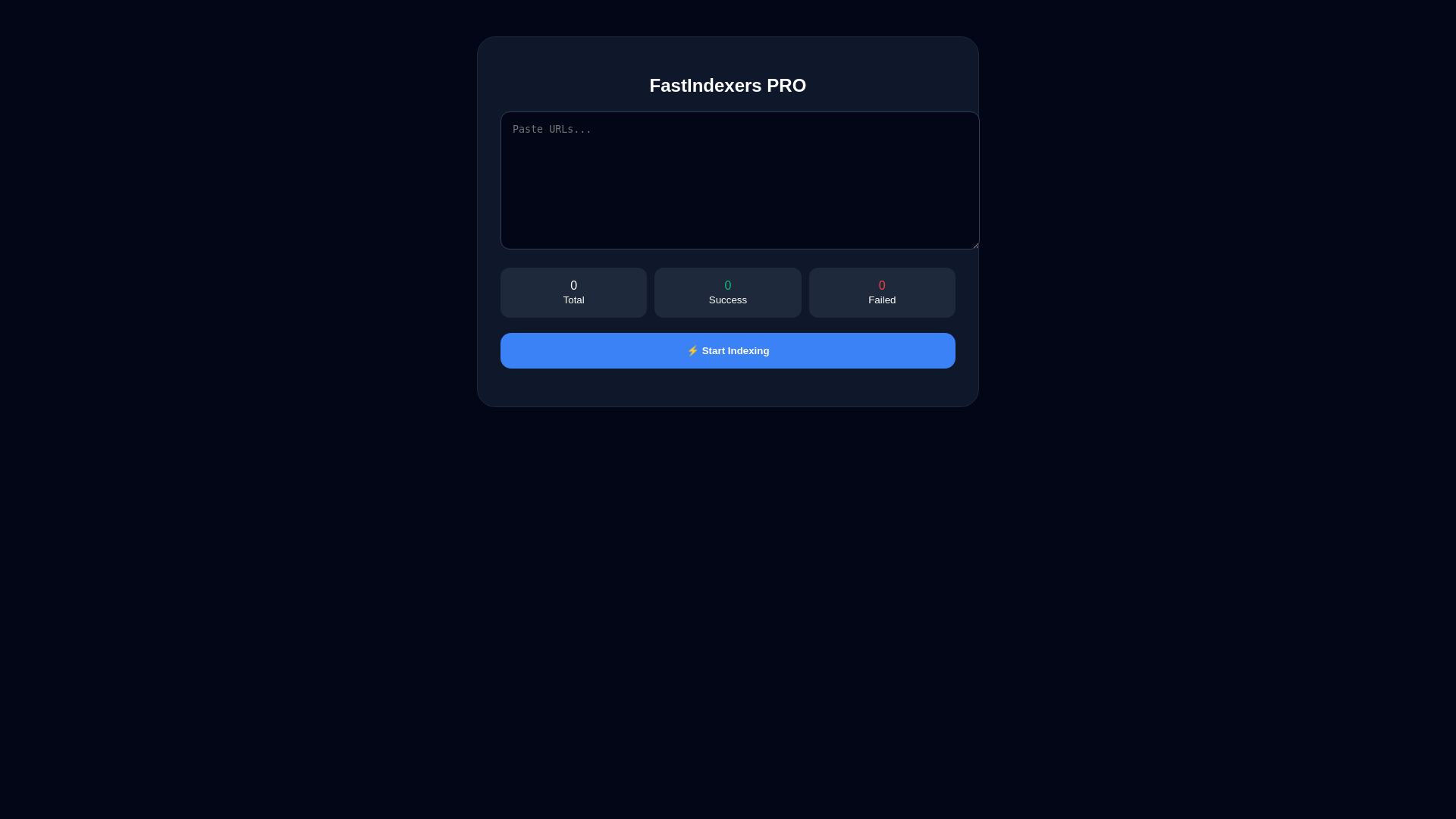 website screenshot of https://fastindexers.com/