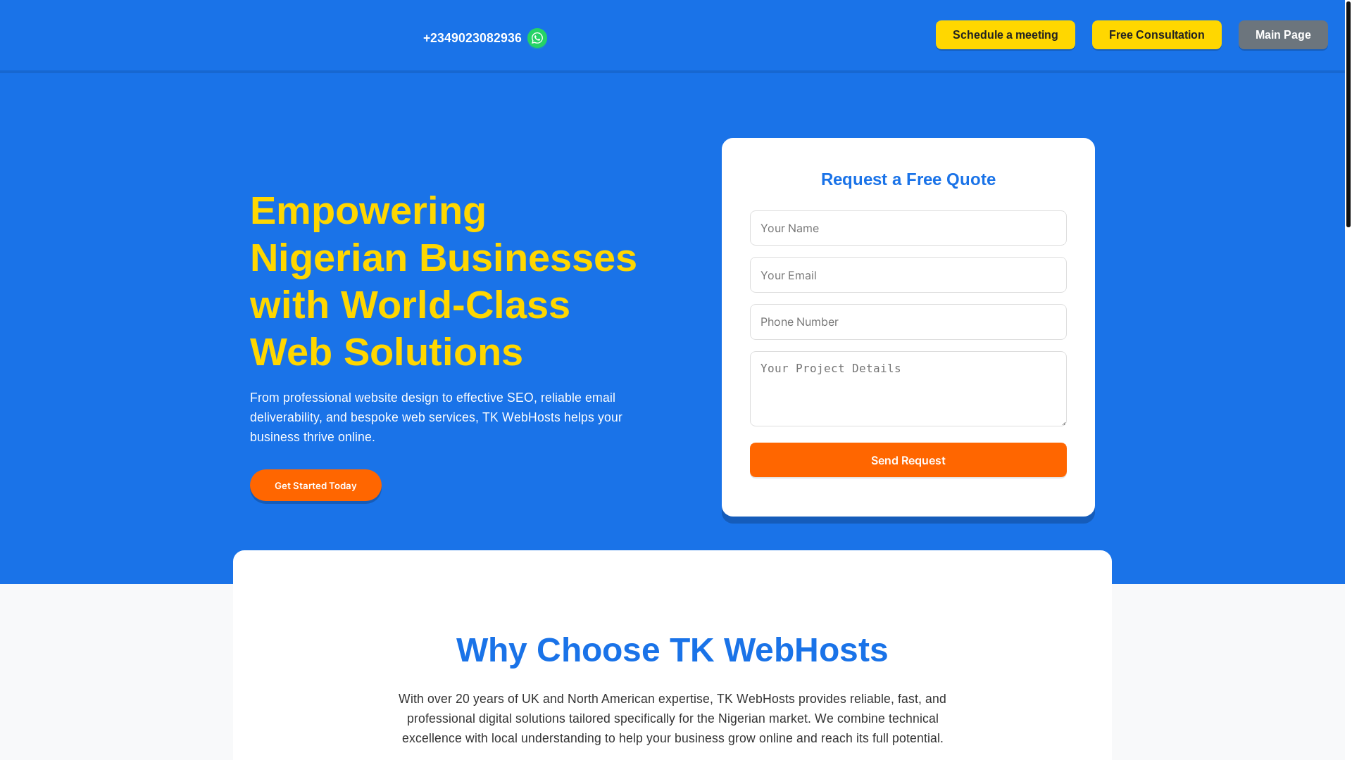 website screenshot of https://tkwebhosts-ng.pages.dev/