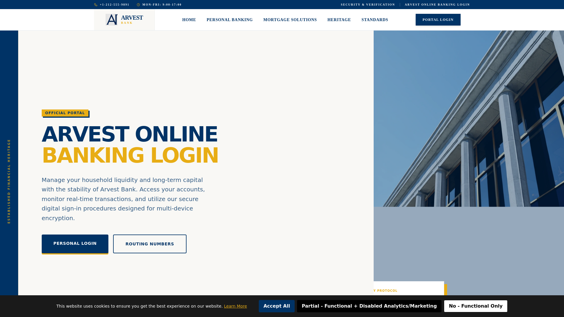 website screenshot of https://arvest.gr.com
