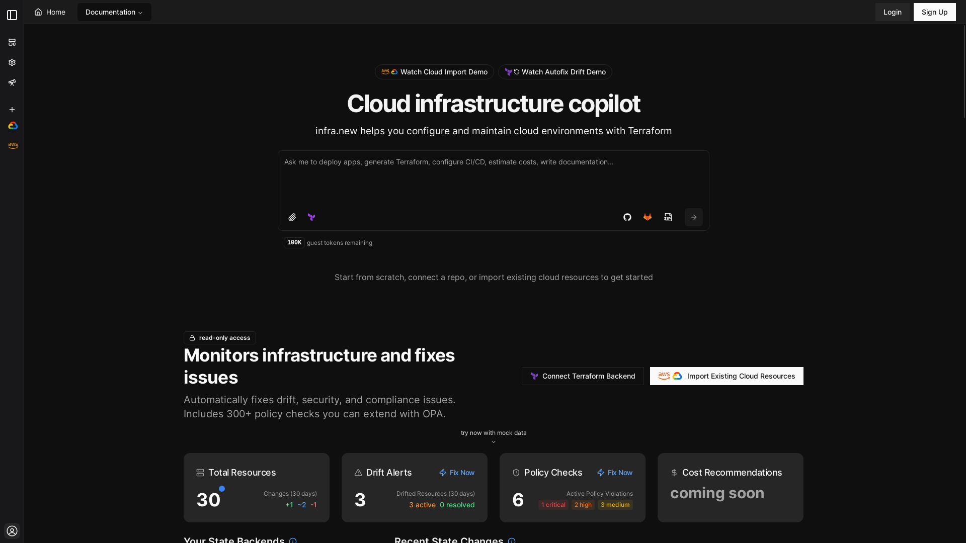 website screenshot of https://infranew.com/