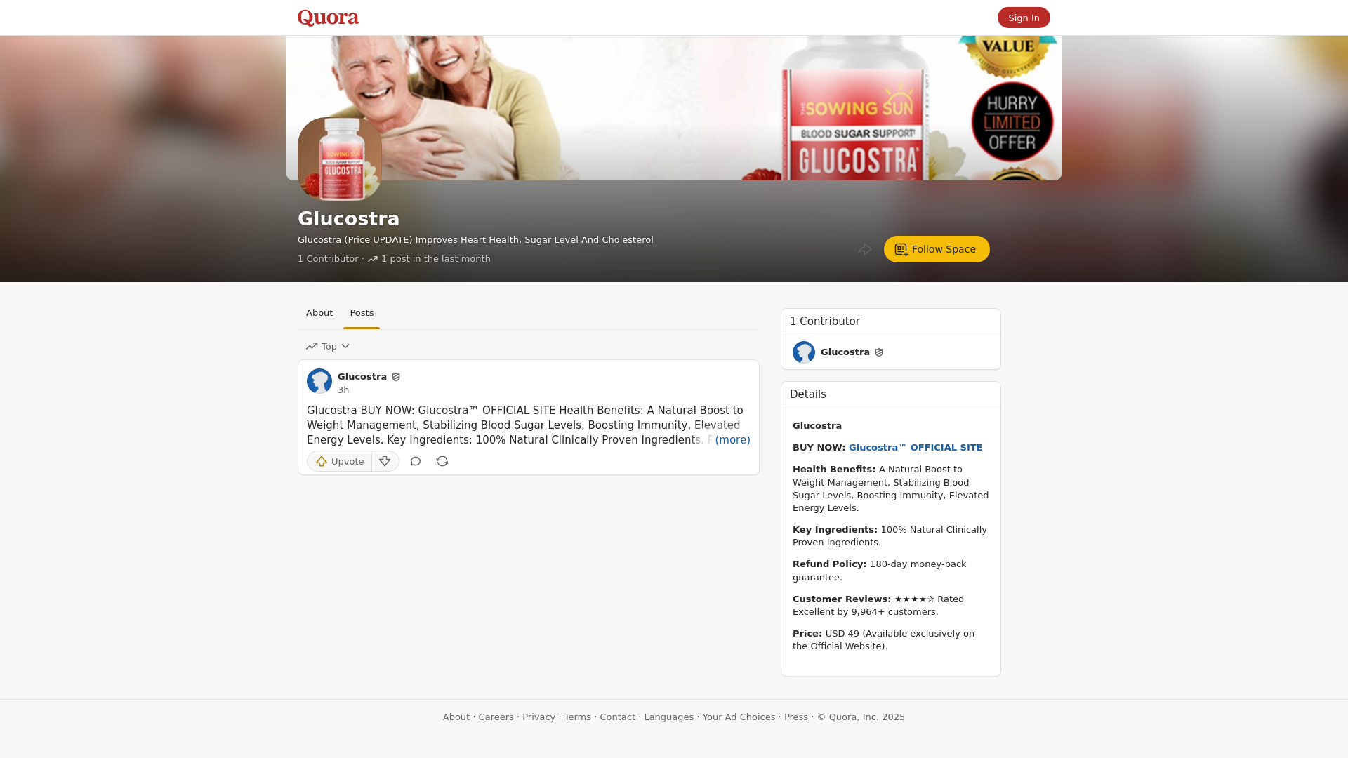 website screenshot of https://glucostra.quora.com/