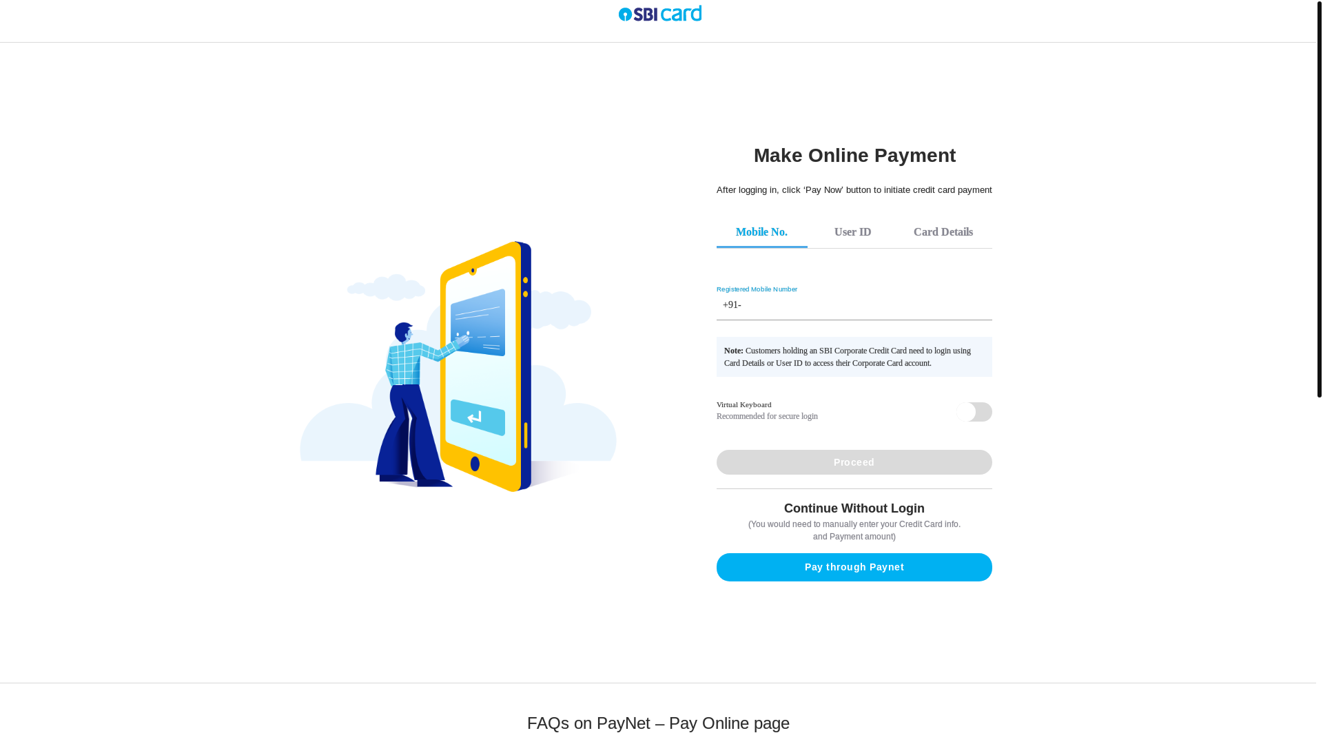 website screenshot of https://www.sbicard.com/creditcards/app/user/paynet