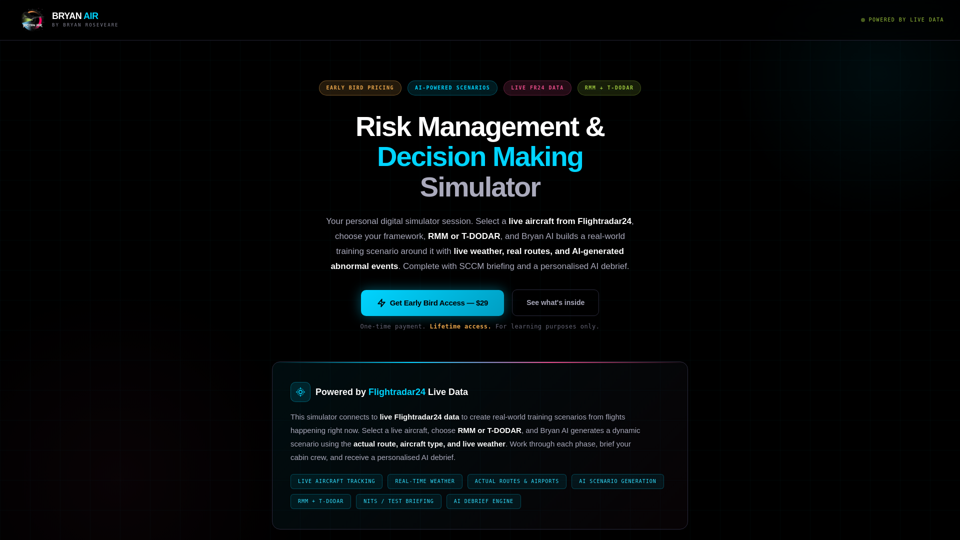 website screenshot of https://bryanair.tools/