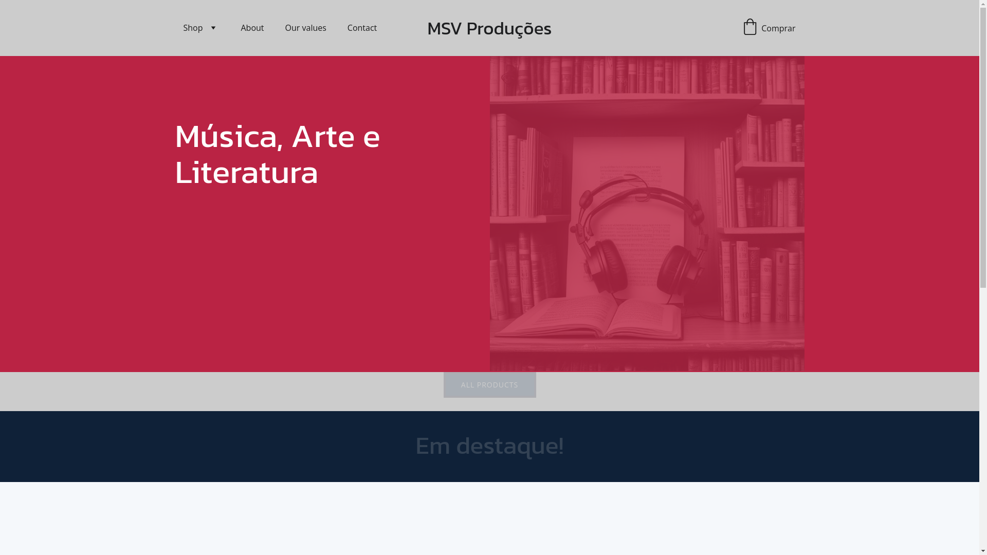 website screenshot of https://msvproducoes.me/