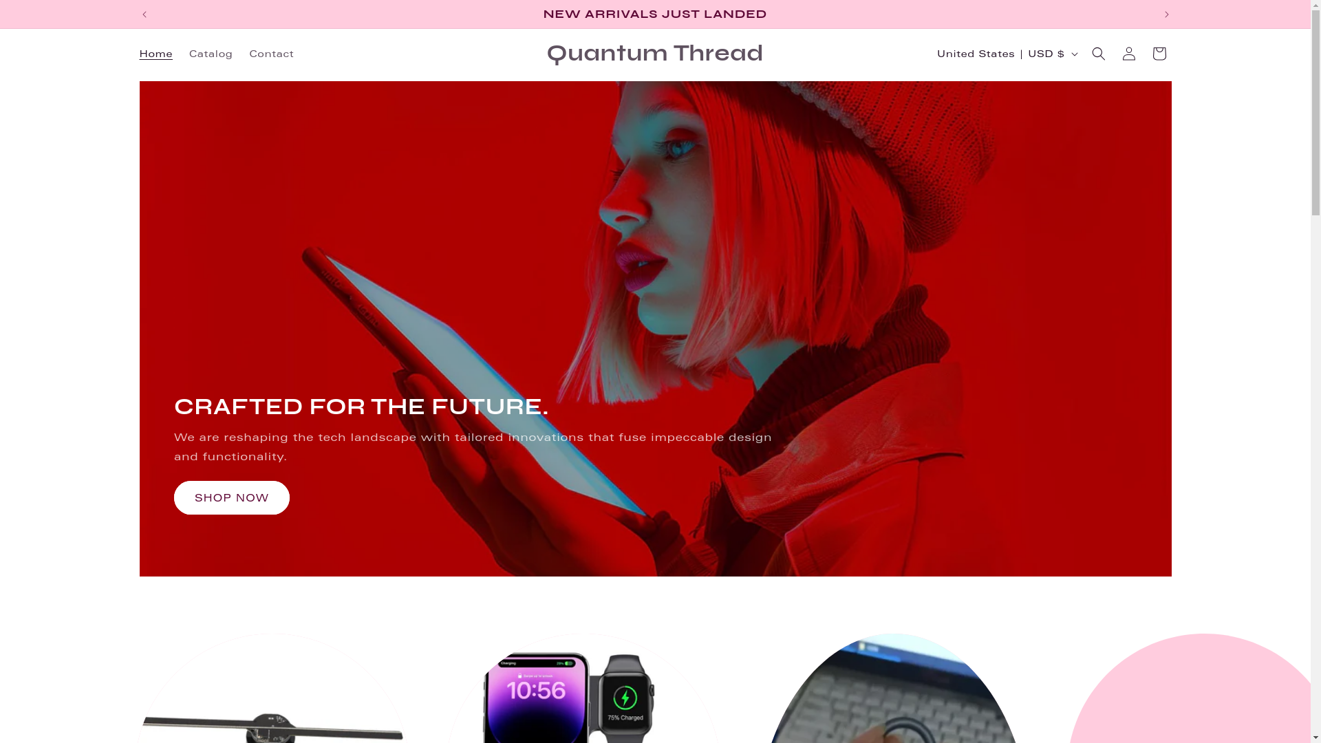 website screenshot of https://quantumthread.online/