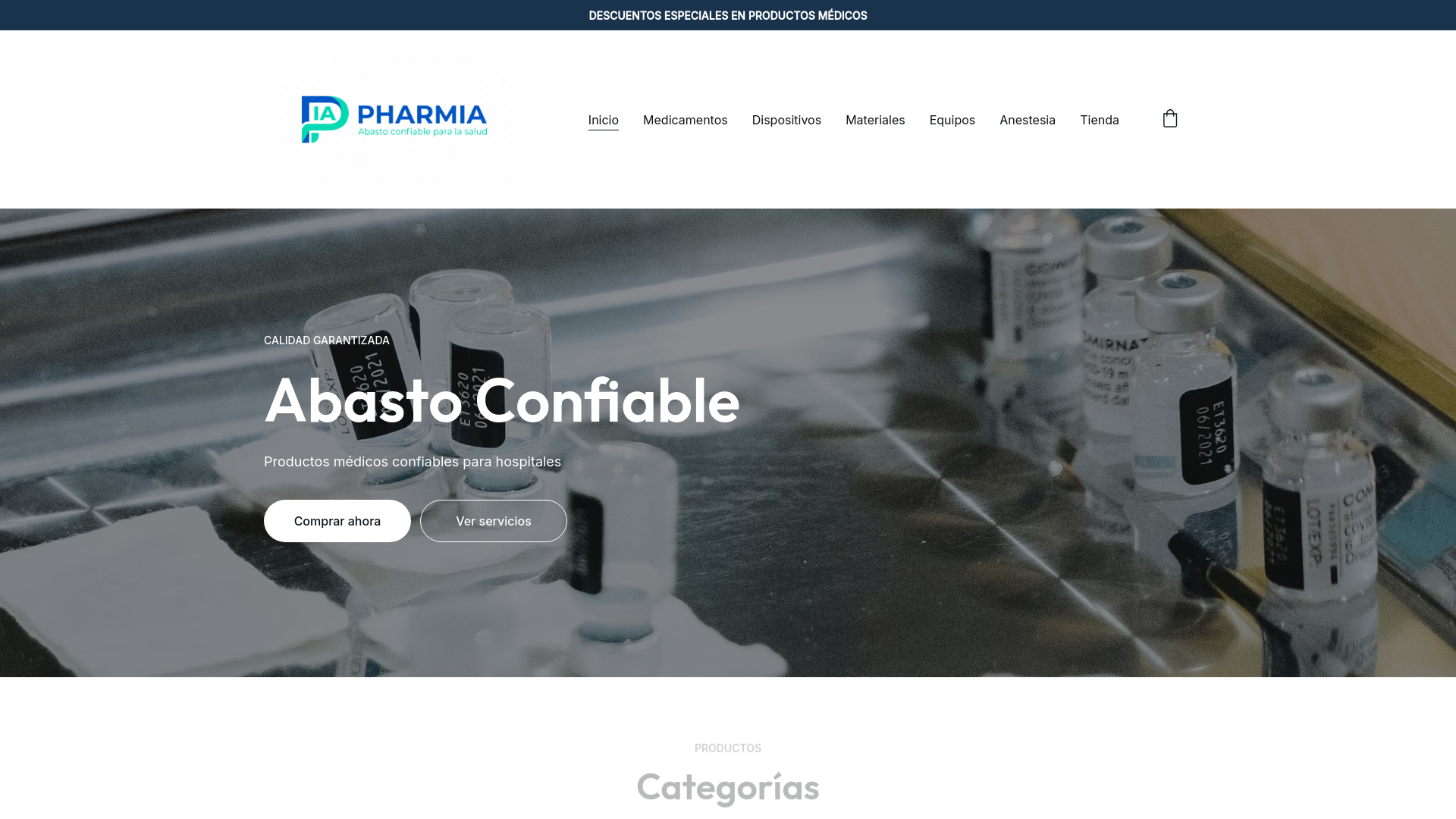 website screenshot of https://pharmia-group.com/