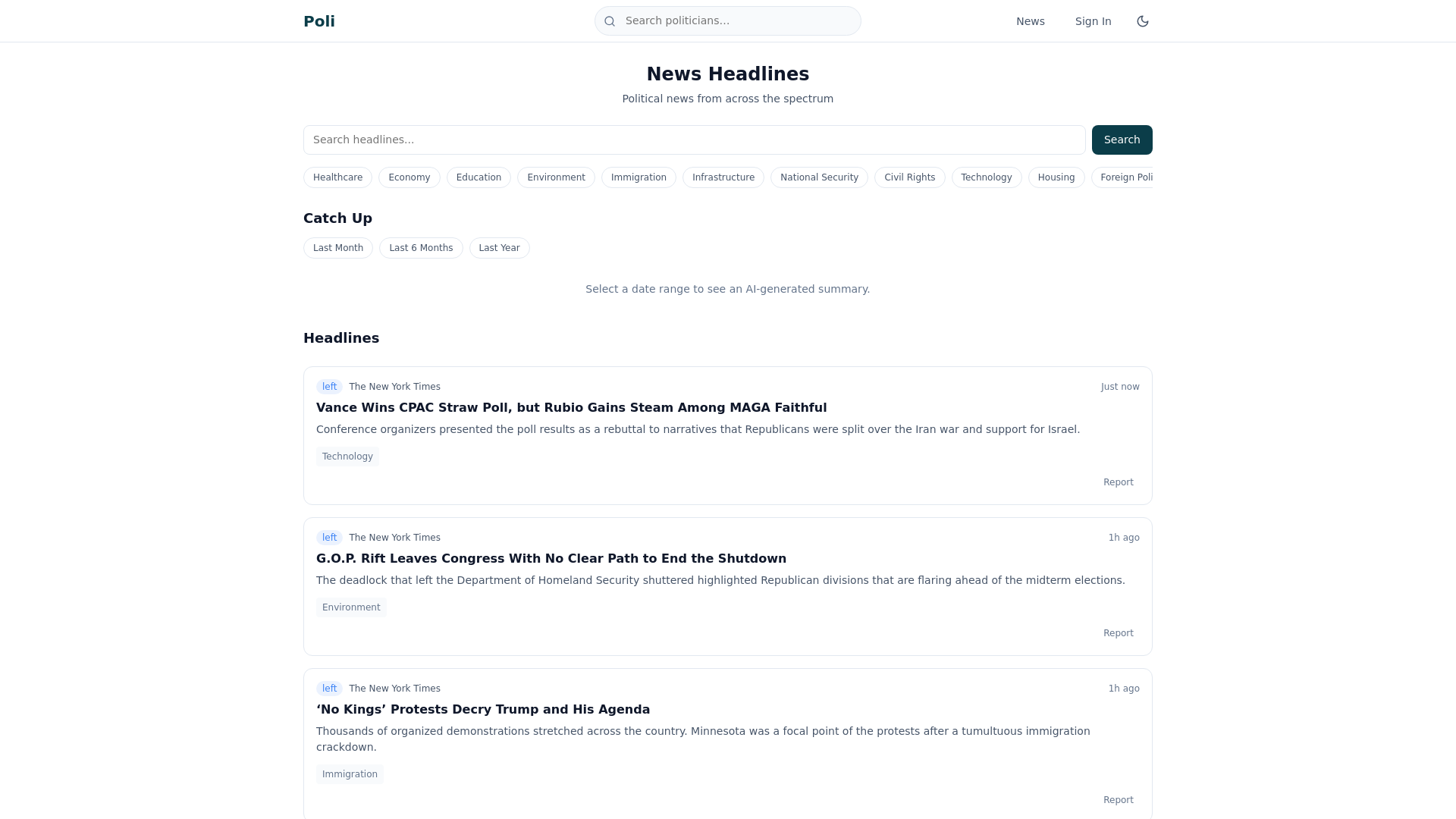 website screenshot of https://poliapp.us/