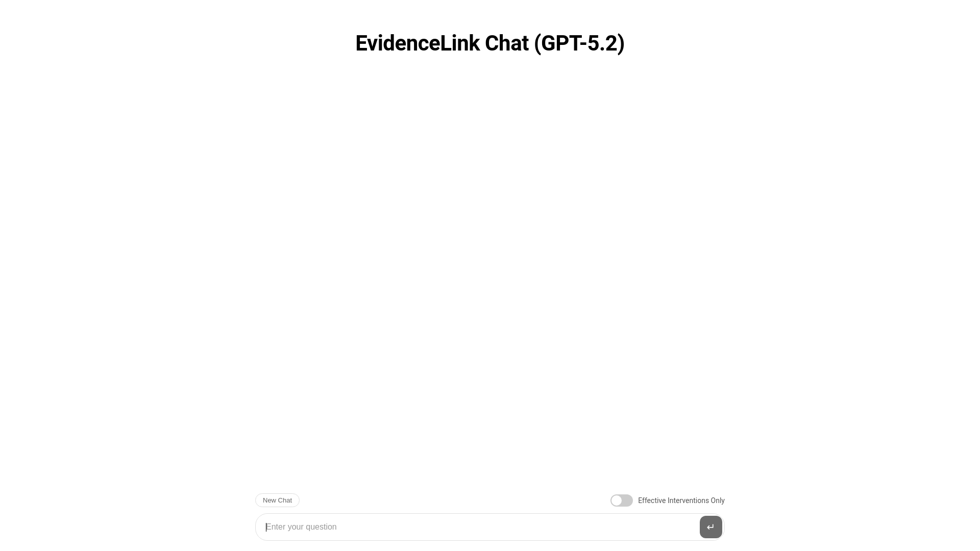 website screenshot of https://evidencelinkchat.org/