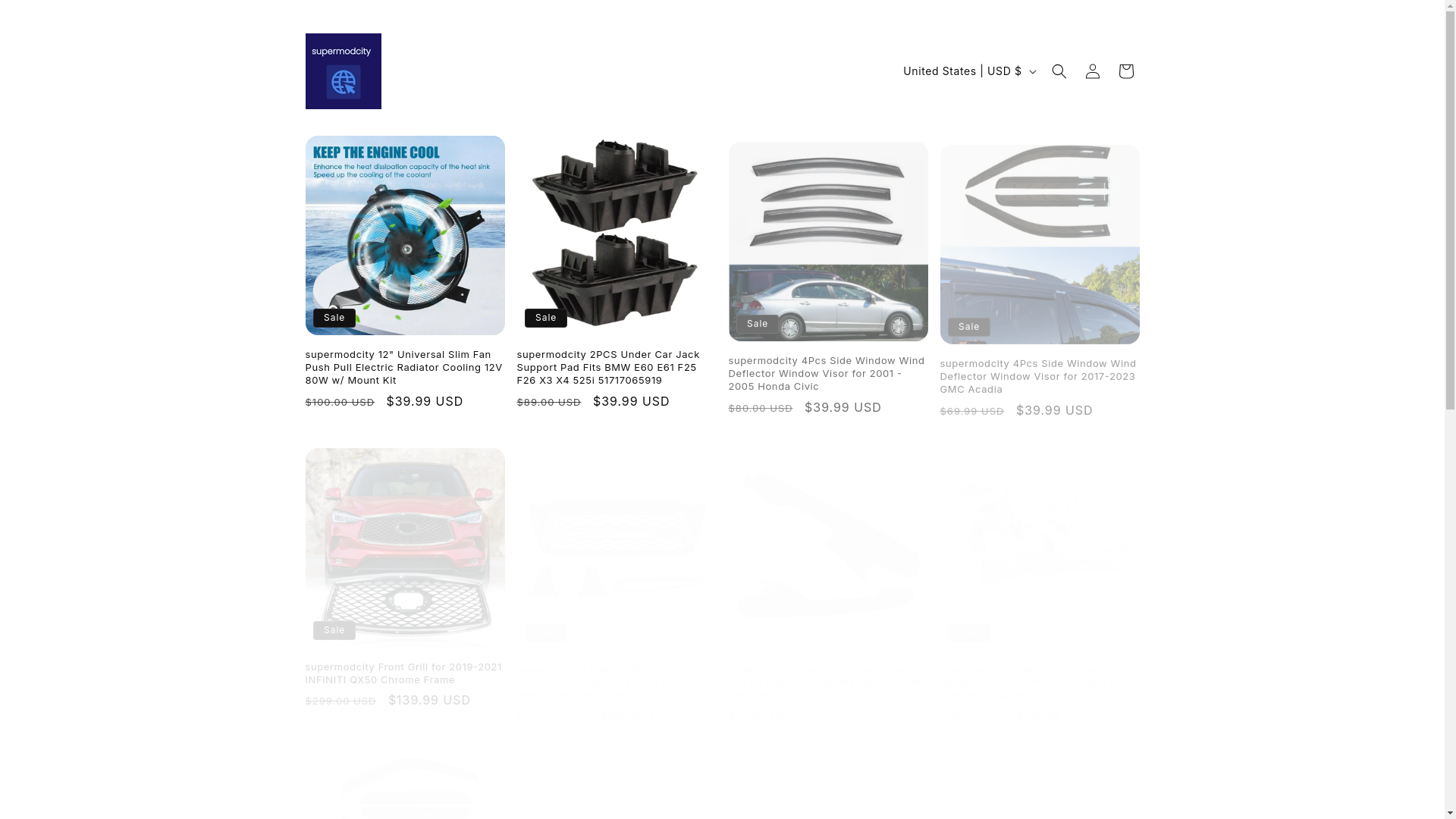 website screenshot of https://supermodcity.online/