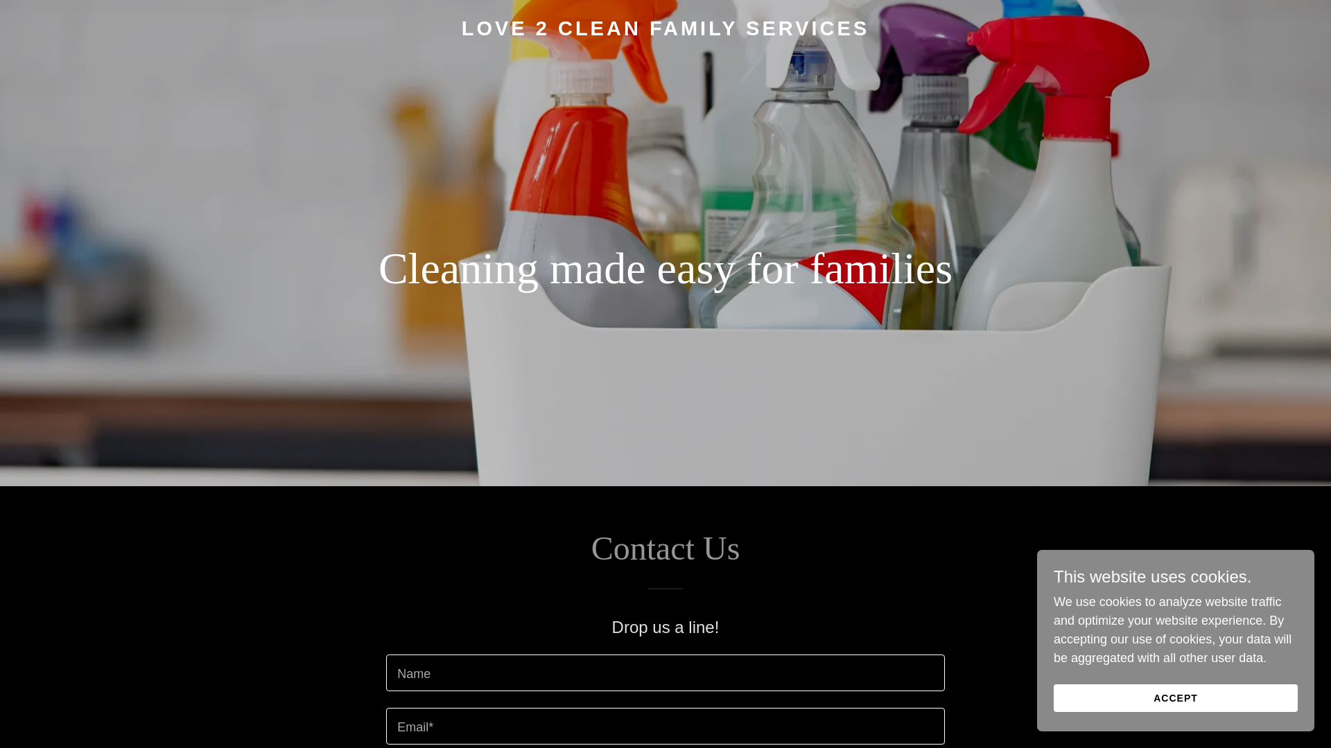 website screenshot of https://love2cleanfamilyservices.com