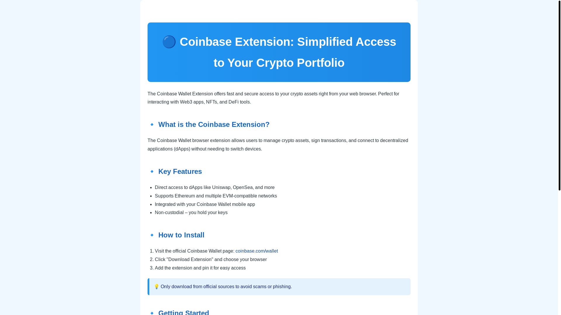 website screenshot of https://coinbase-extension.pages.dev/