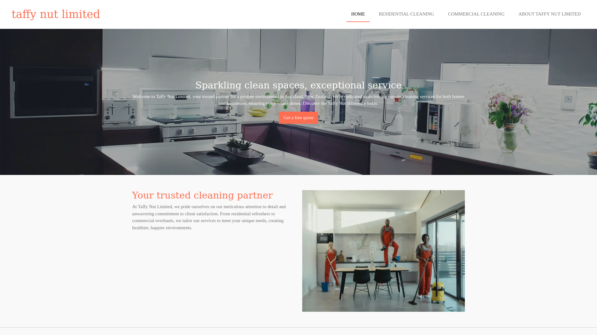 website screenshot of https://taffy-nut-limited.co.nz/