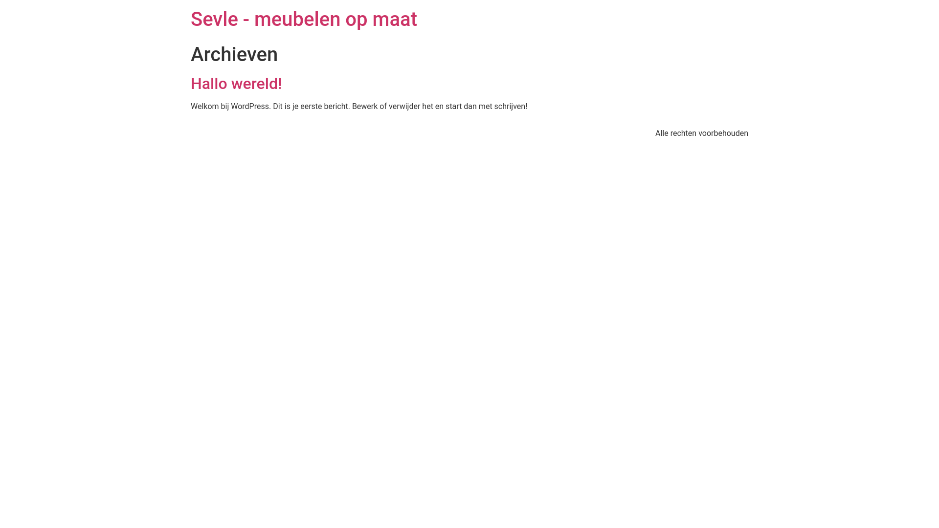 website screenshot of https://sevle.be/