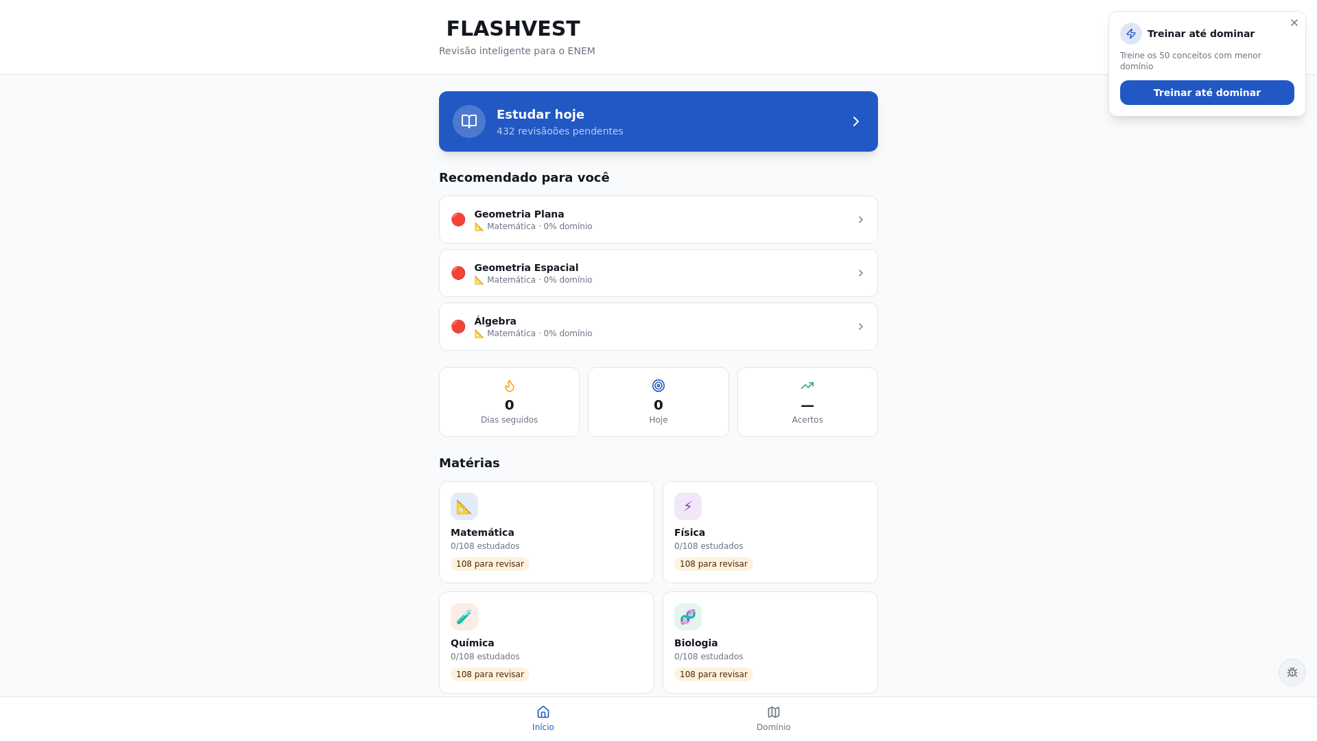 website screenshot of https://enem-flashcards-master.pages.dev/