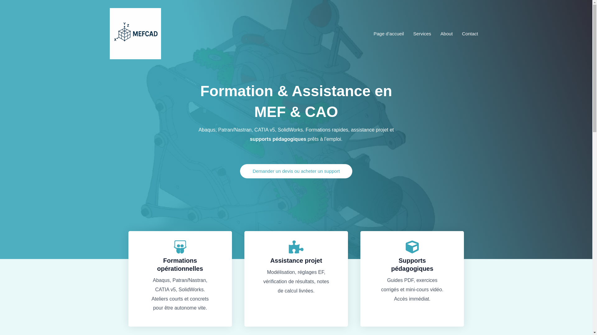 website screenshot of https://mefcad.fr/