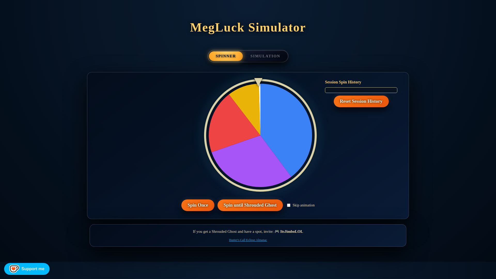 website screenshot of https://megspin.pages.dev/