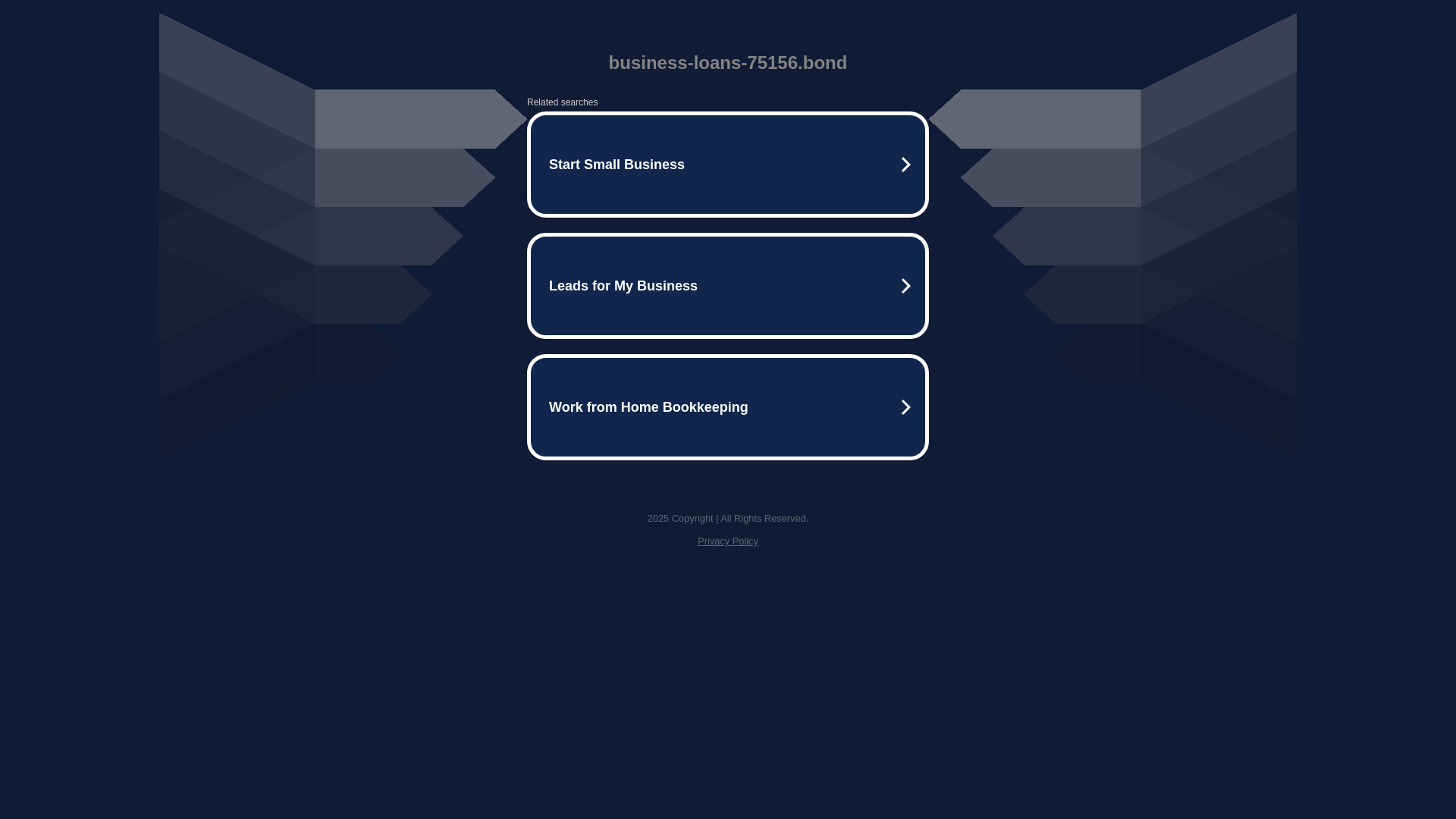 website screenshot of https://business-loans-75156.bond/