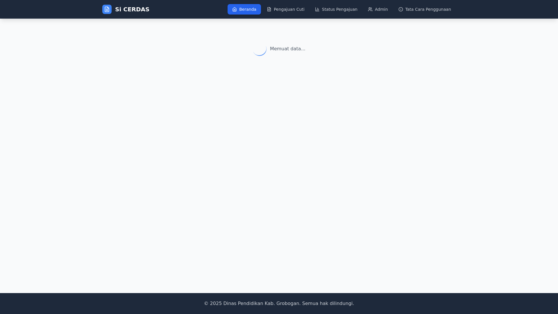 website screenshot of https://cuti-disdik.pages.dev/