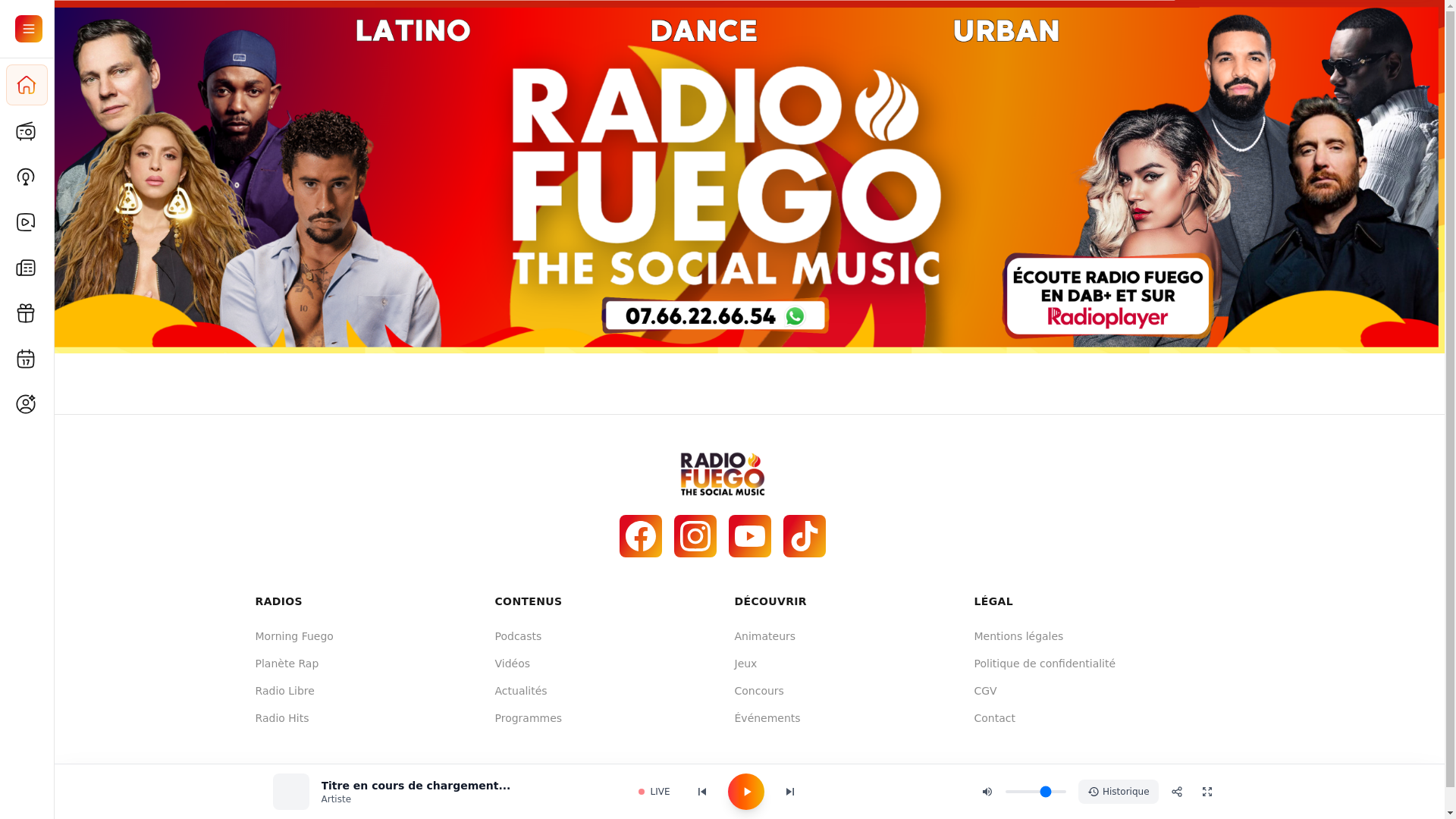 website screenshot of https://radio-fuego-main.pages.dev/