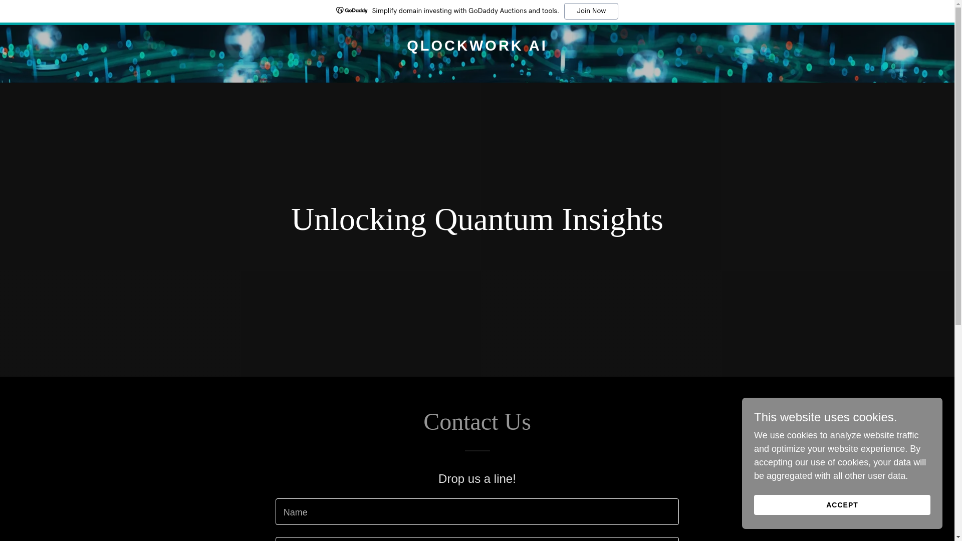 website screenshot of https://qlockwork.ai/
