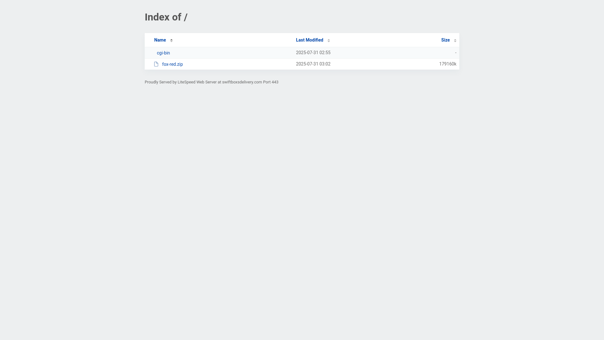 website screenshot of https://swiftboxsdelivery.com/