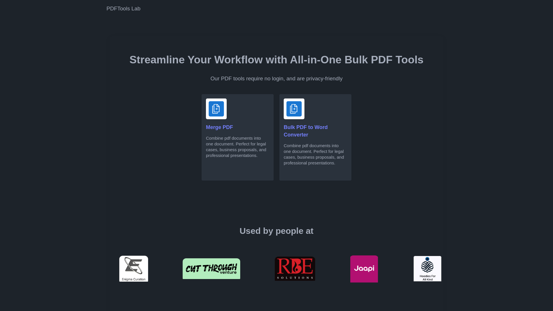website screenshot of https://pdf-tools-lab.pages.dev/