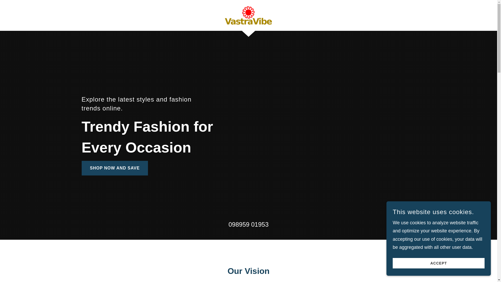 website screenshot of https://vastravibe.life/