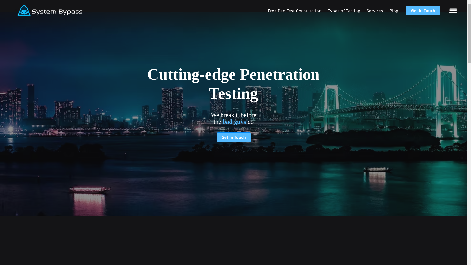 website screenshot of https://system-bypass-pentest.com/