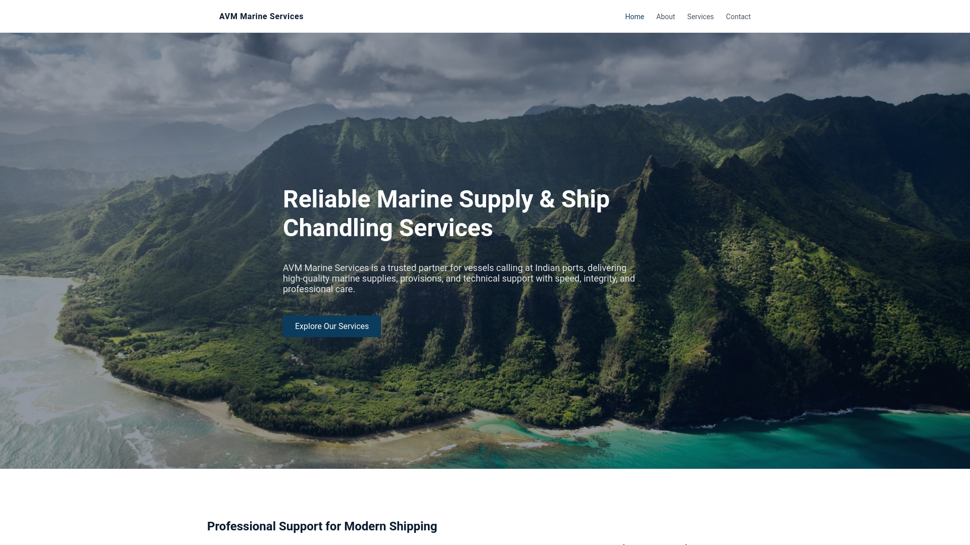 website screenshot of https://avm-marine.pages.dev/