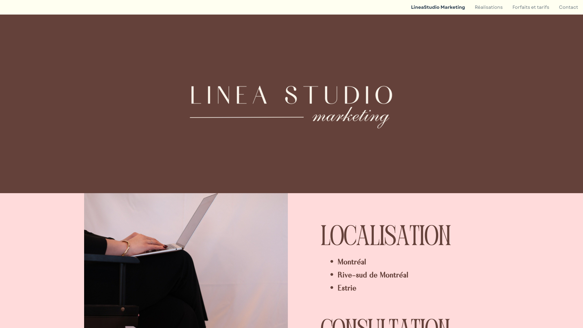website screenshot of https://lineastudiomarketing.com/