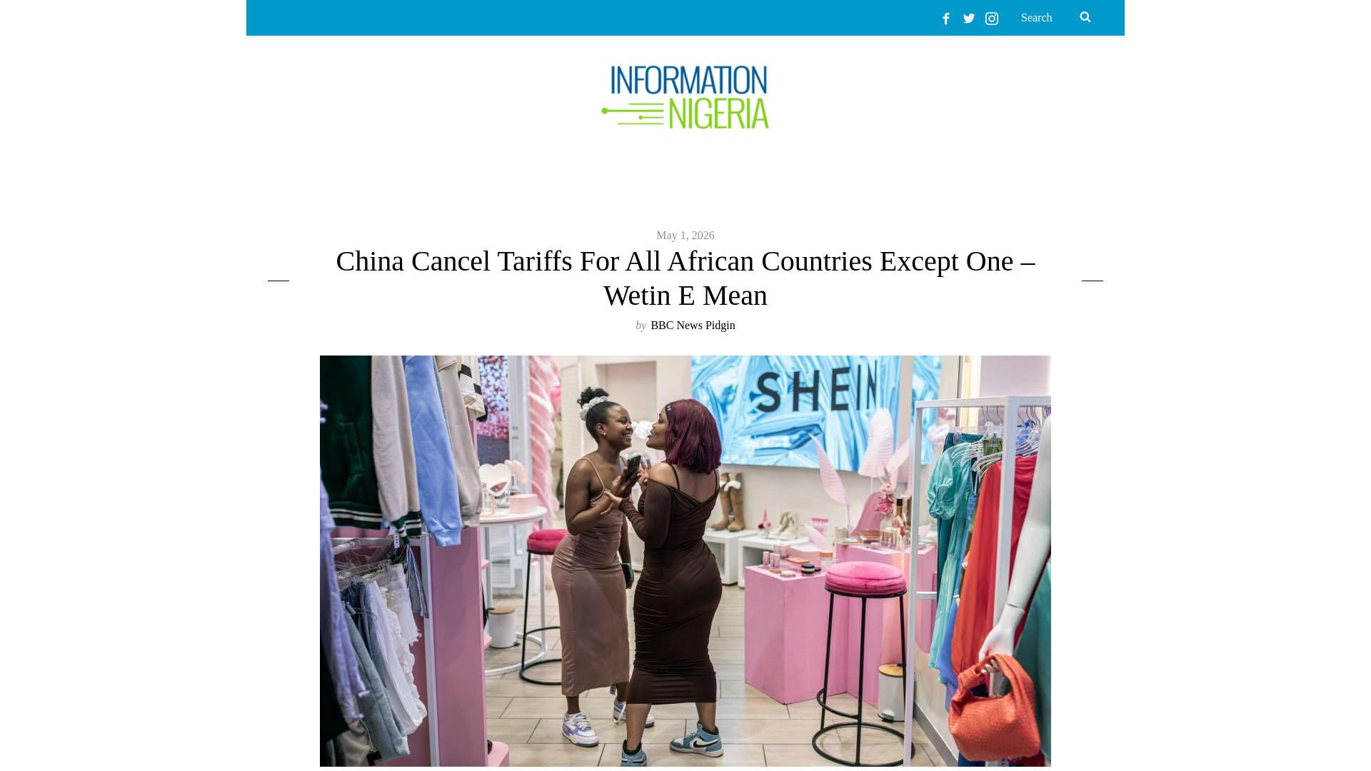 website screenshot of https://pidgin.informationng.com/?p=34553