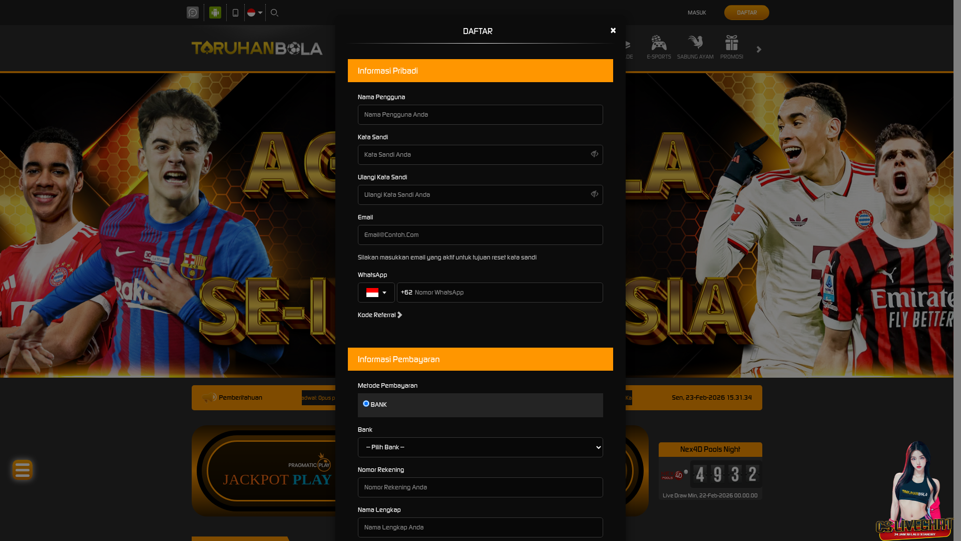 website screenshot of https://jadwalbola-avs.pages.dev/