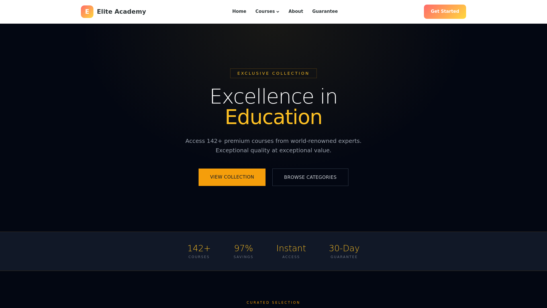 website screenshot of https://eliteacademy.pages.dev/
