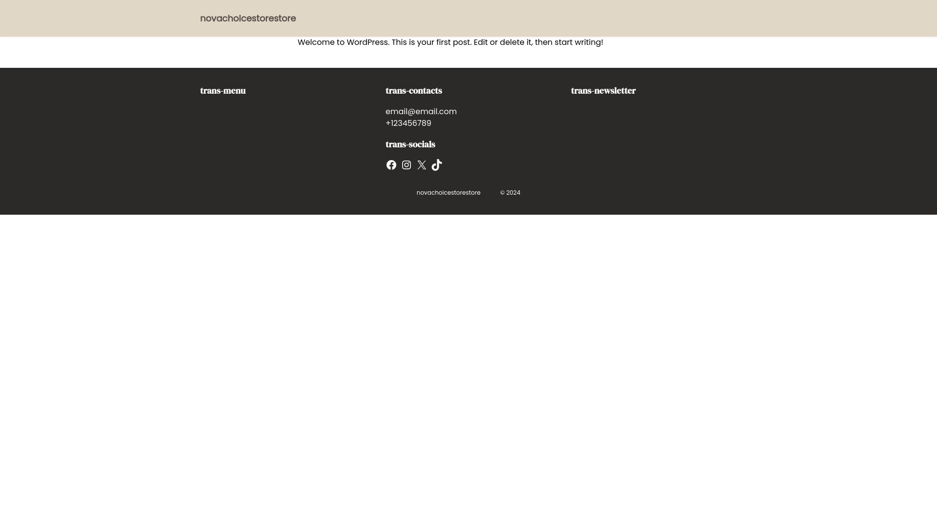 website screenshot of https://novachoicestore.store/