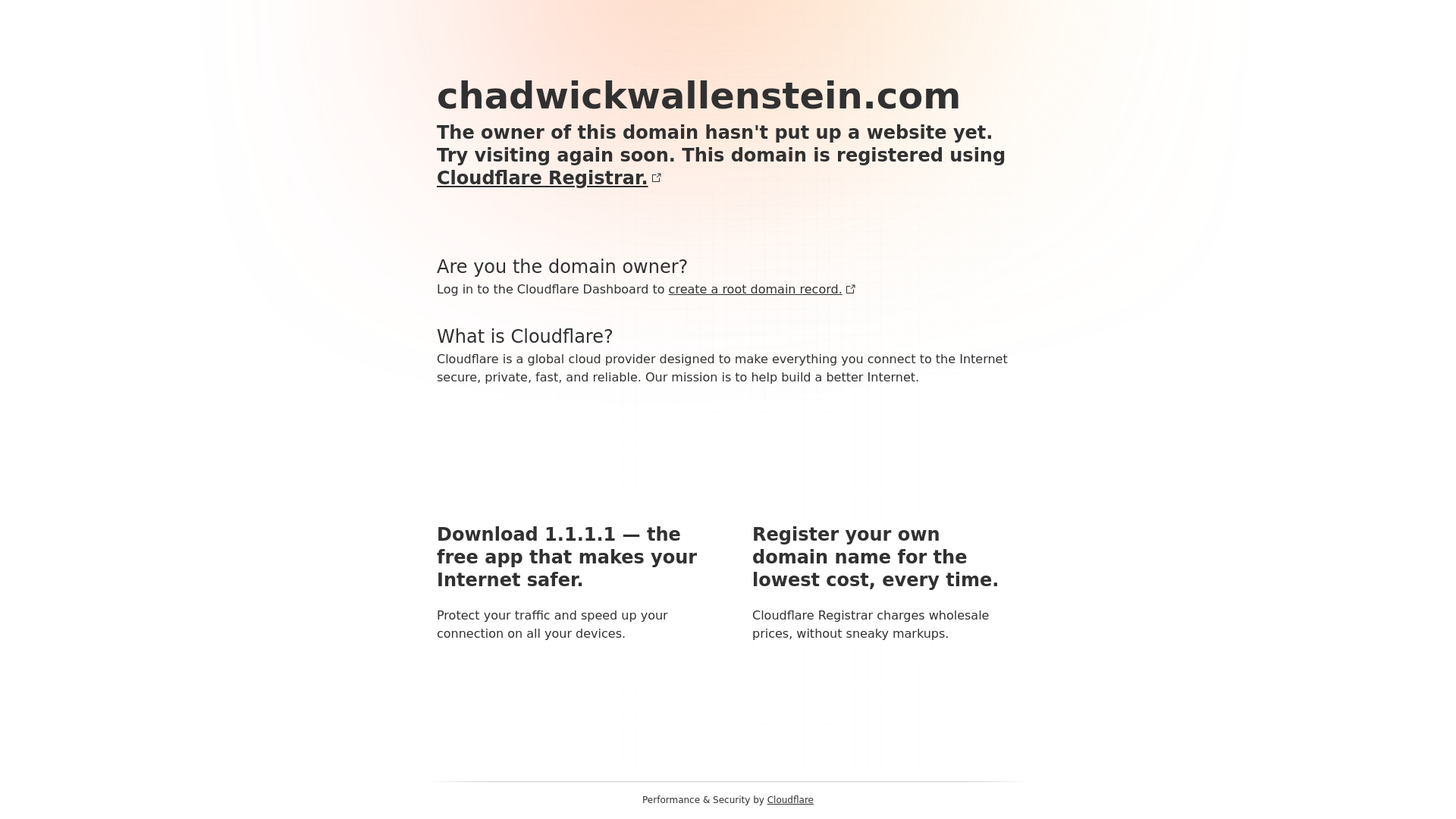 website screenshot of https://chadwickwallenstein.com/