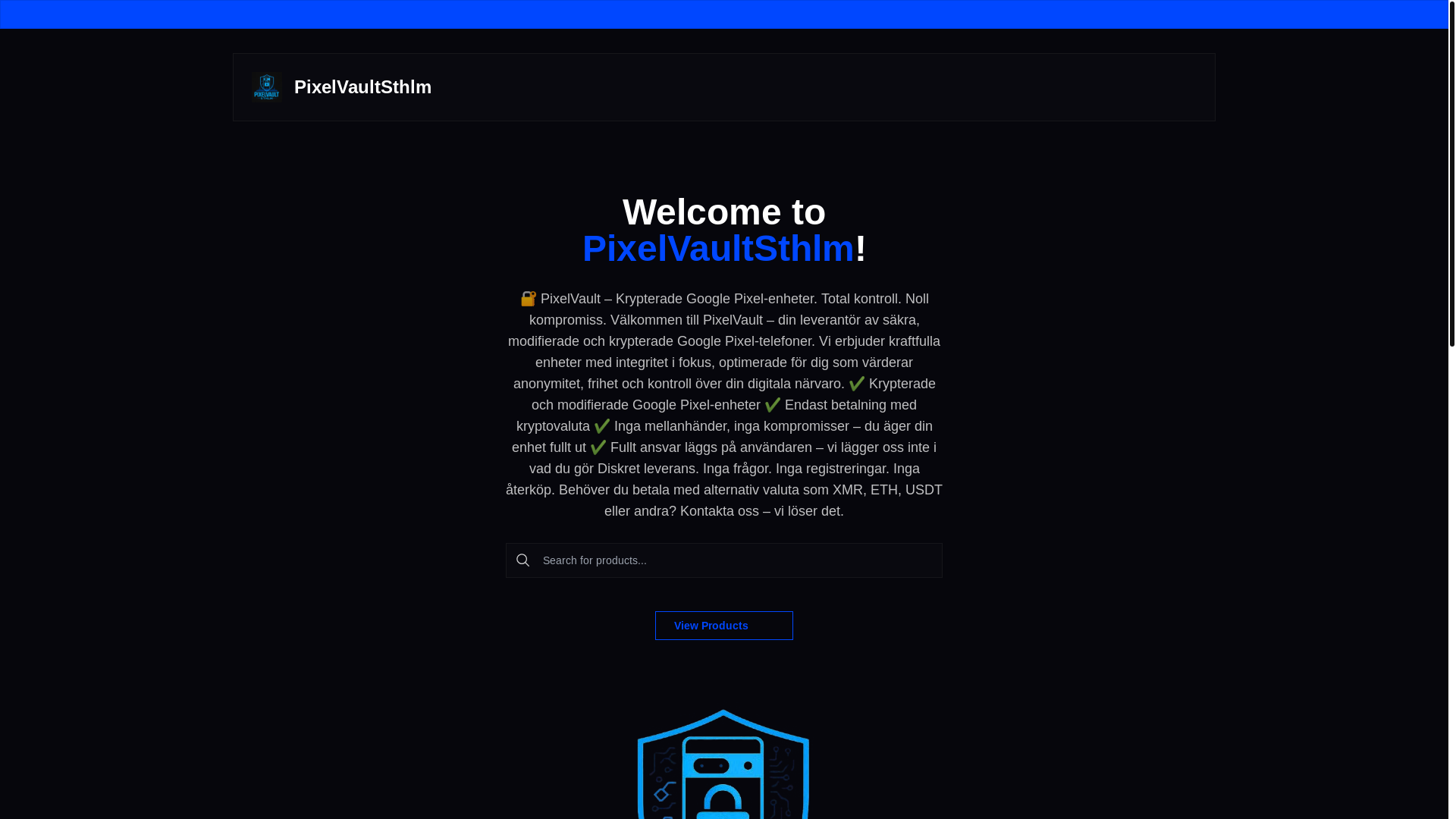 website screenshot of https://pixelvaultsthlm.mysellauth.com/