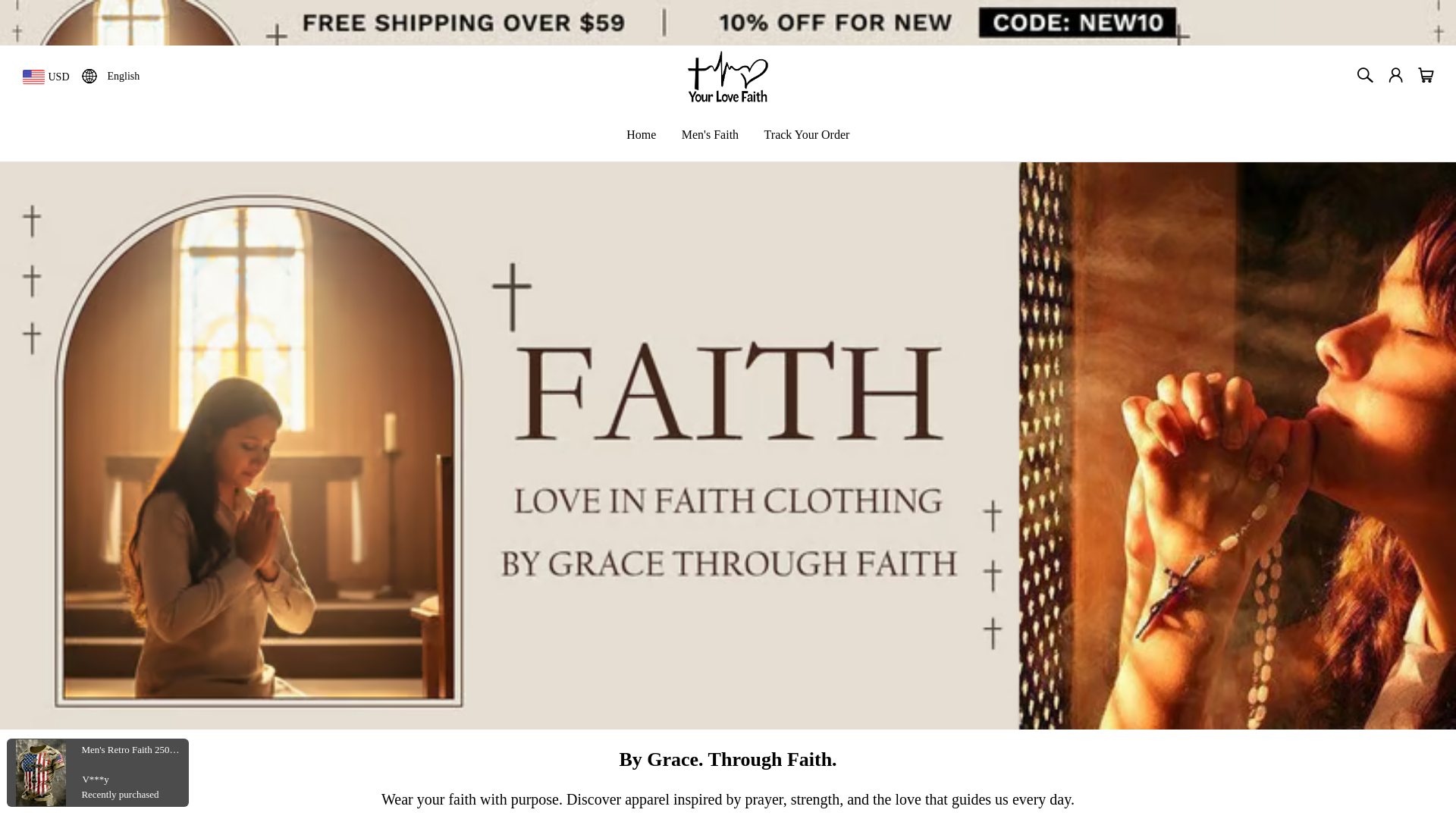 website screenshot of https://yourlovefaith.com/