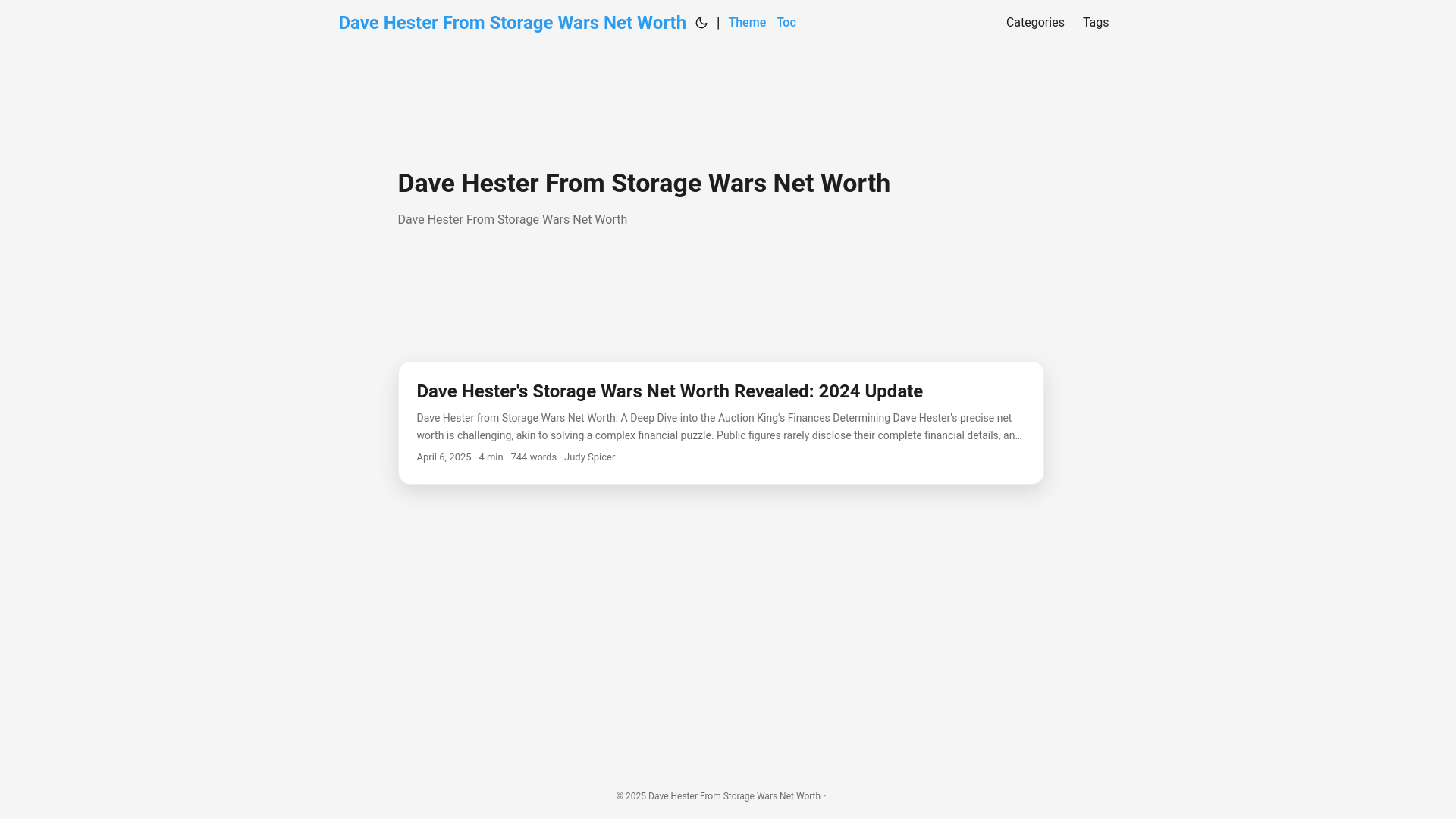 website screenshot of https://dave-hester-from-storage-wars-net-worth.pages.dev/