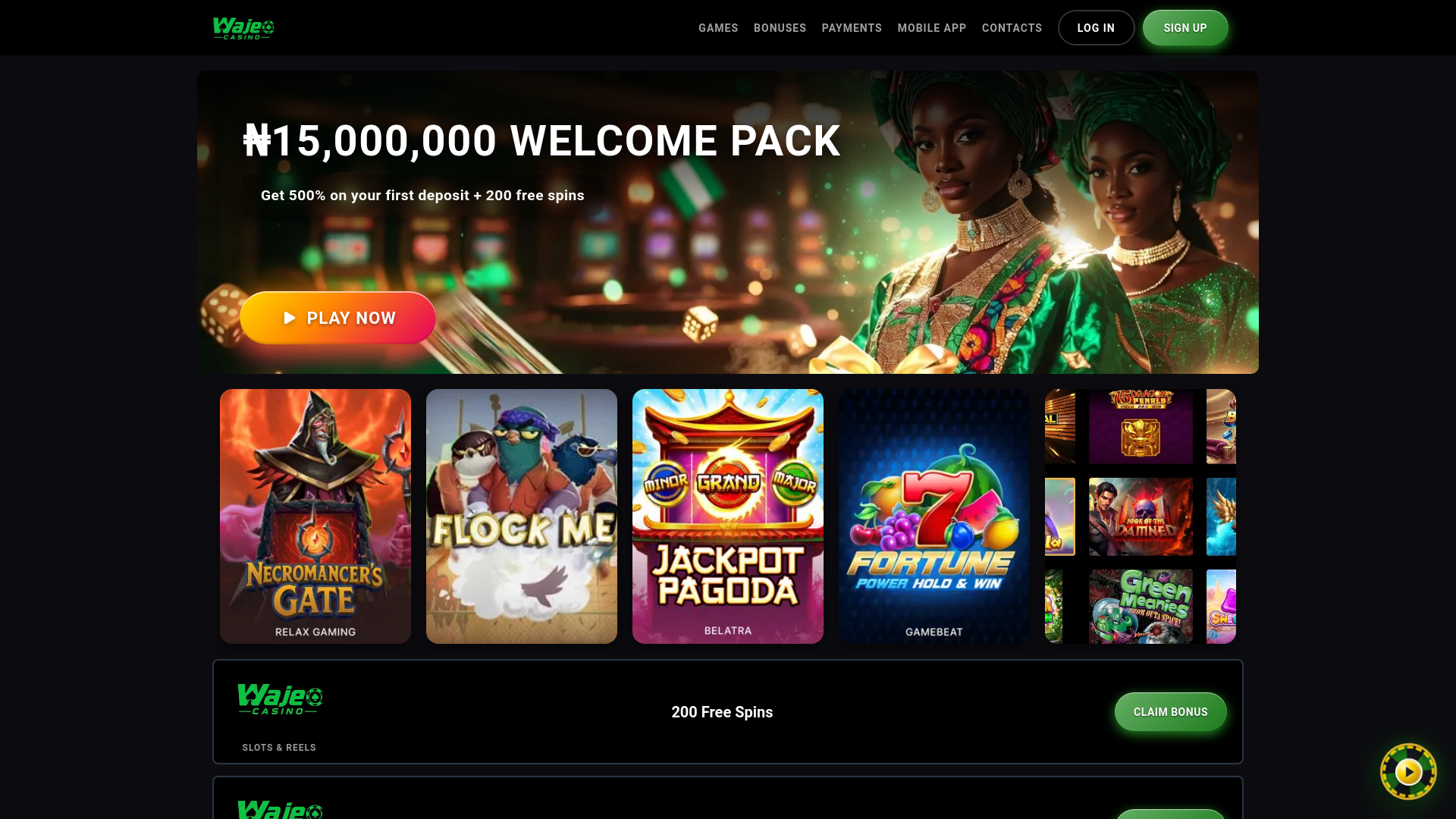 website screenshot of https://wajecasinonig-com.pages.dev/