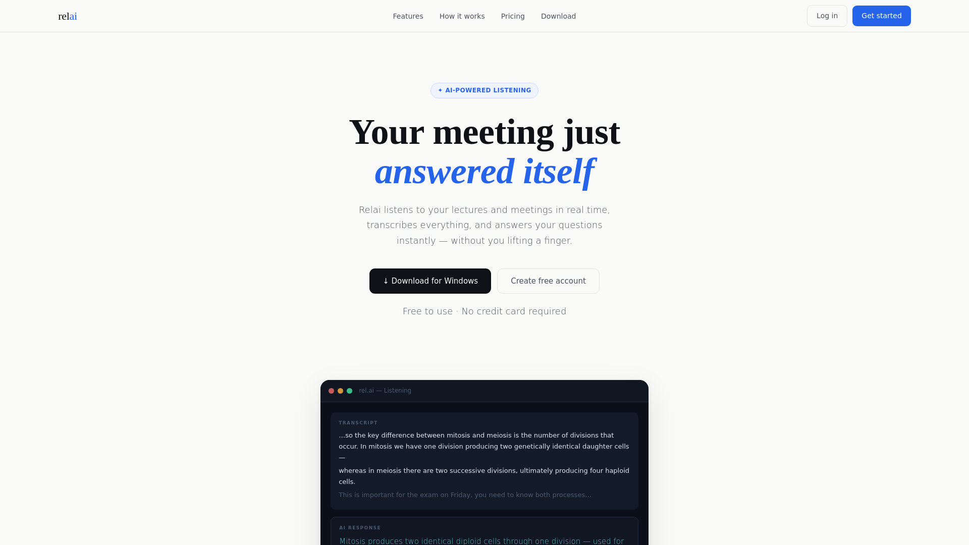 website screenshot of https://get-relai.com/