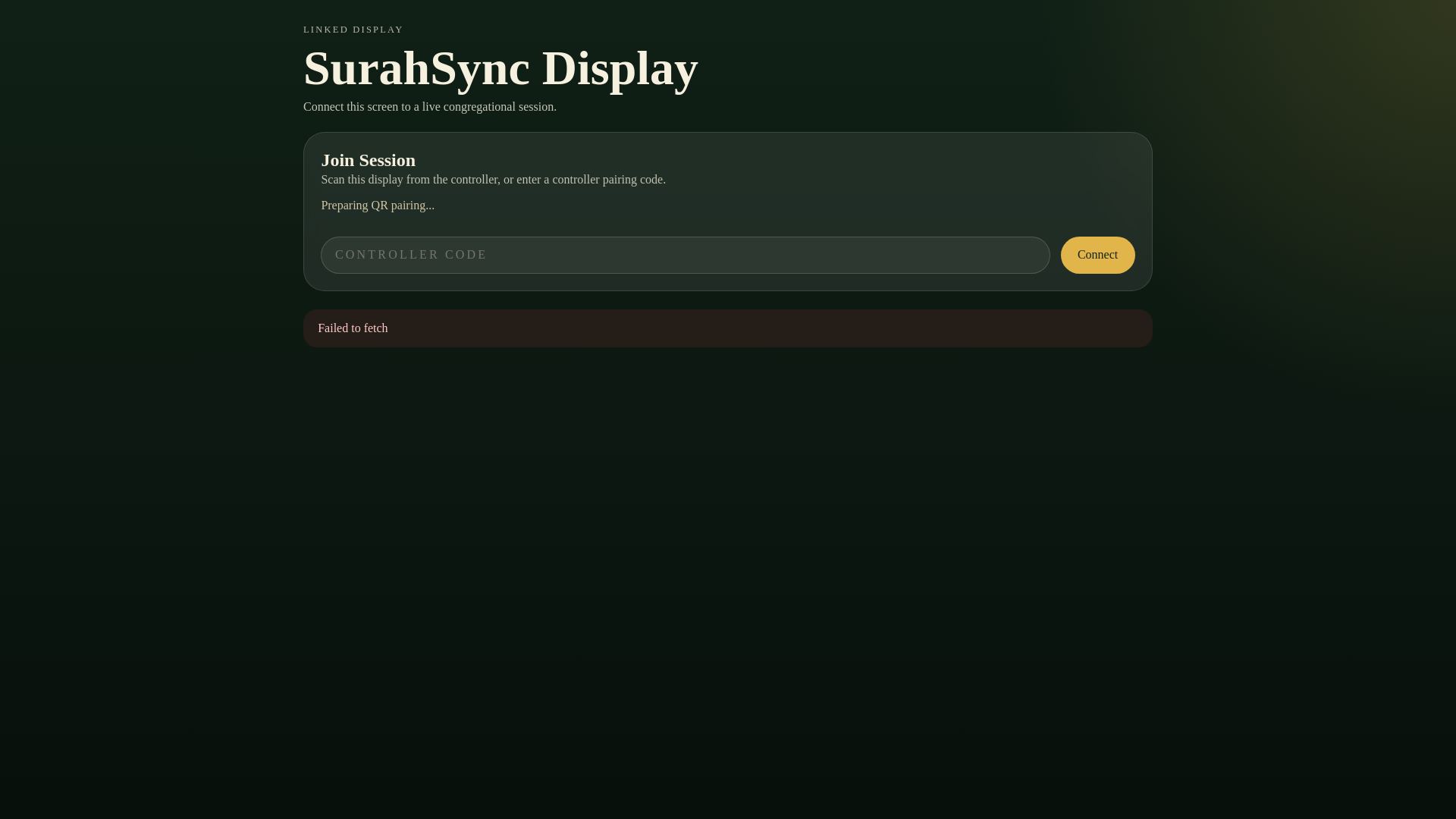 website screenshot of https://surahsync-display.pages.dev/