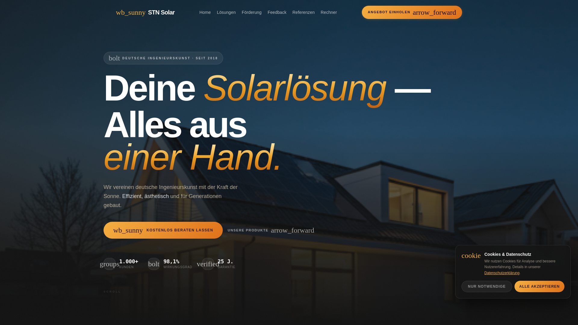 website screenshot of https://stn-solar.de