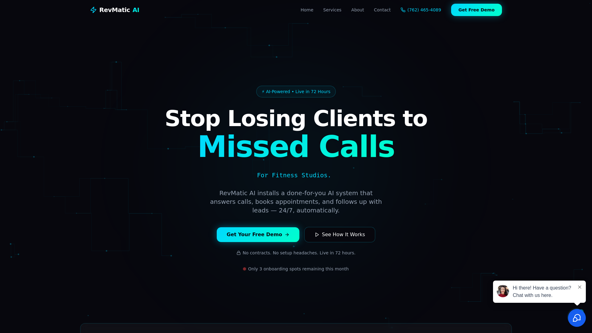 website screenshot of https://revmaticai.com/